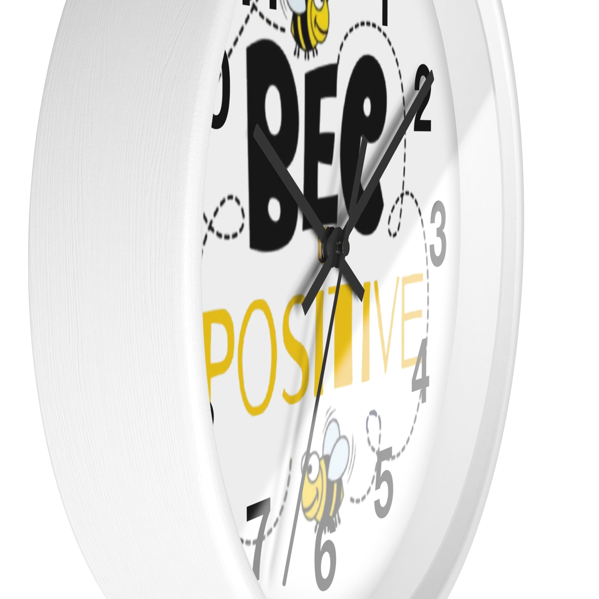 Bee Positive Inspirational Wall Clock
