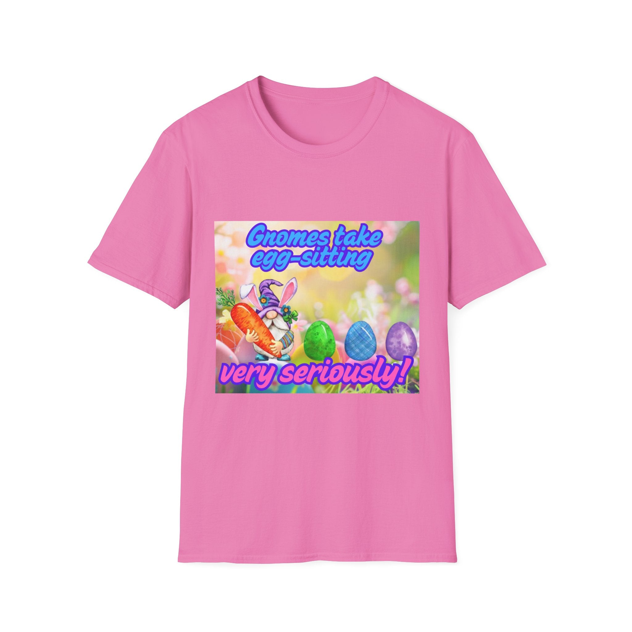 Gnomes Take Egg-Sitting Very Seriously Unisex Softstyle T-Shirt