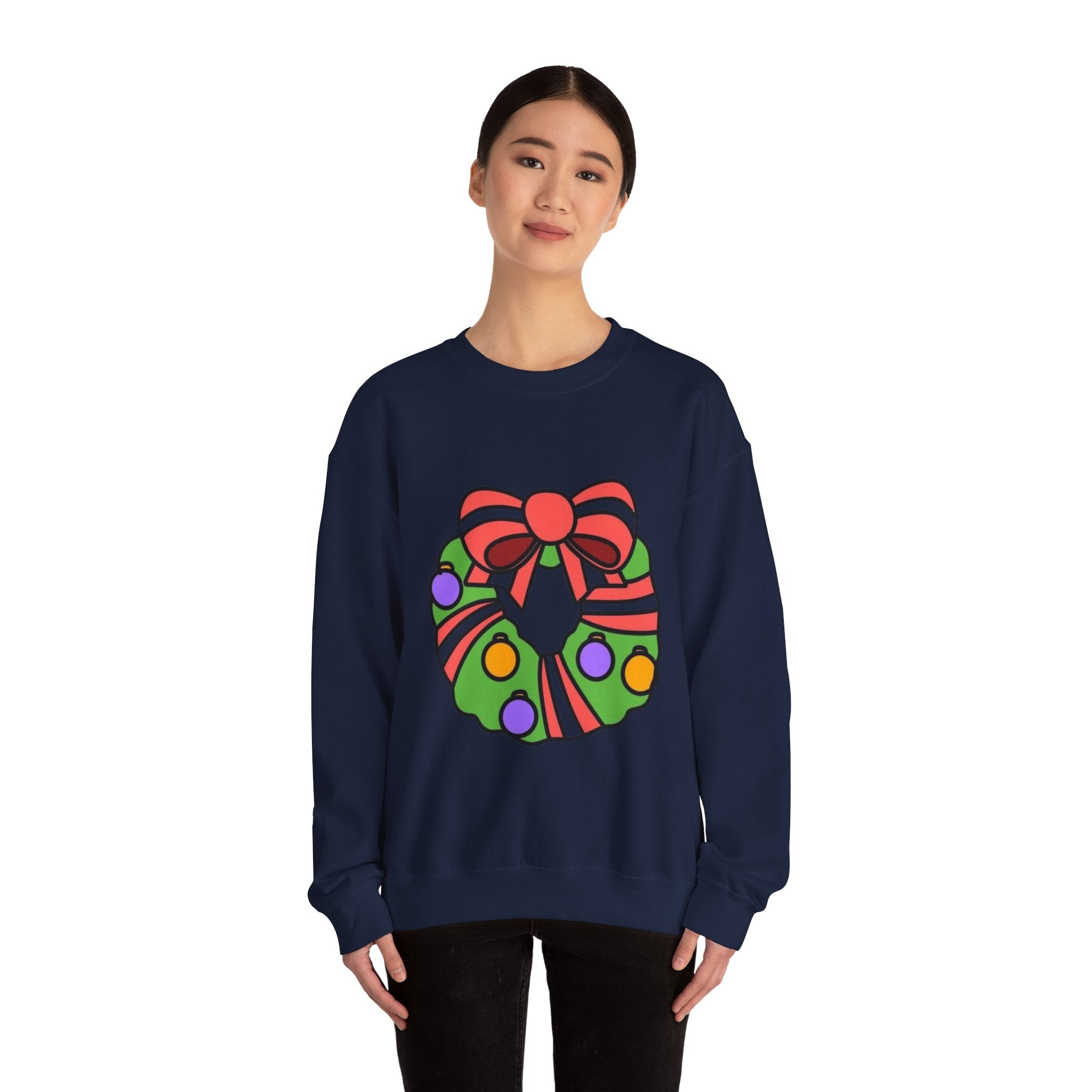 Holiday Wreath Unisex Heavy Blend™ Crewneck Sweatshirt