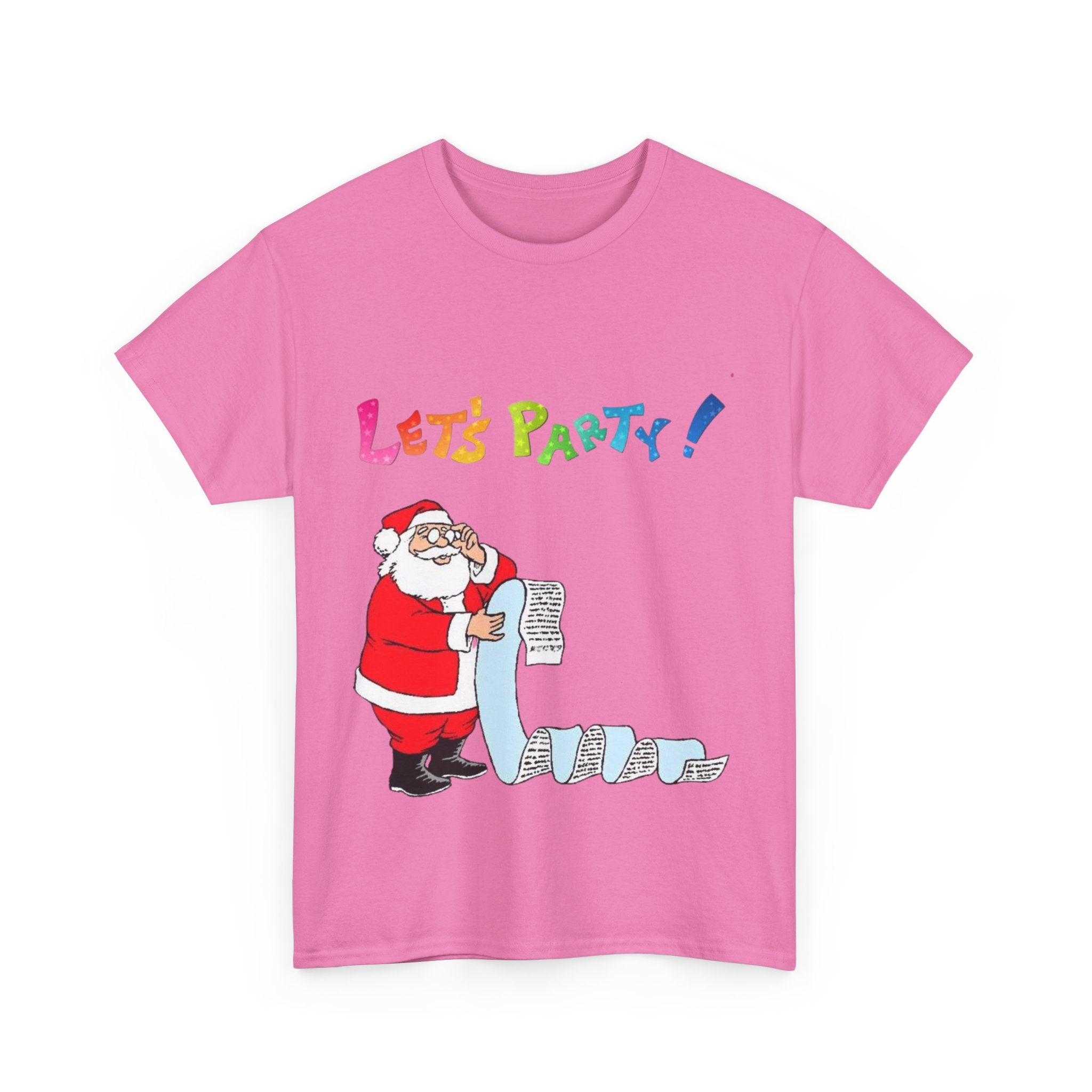 Let's Party! Santa Checking His List Unisex Heavy Cotton T-Shirt