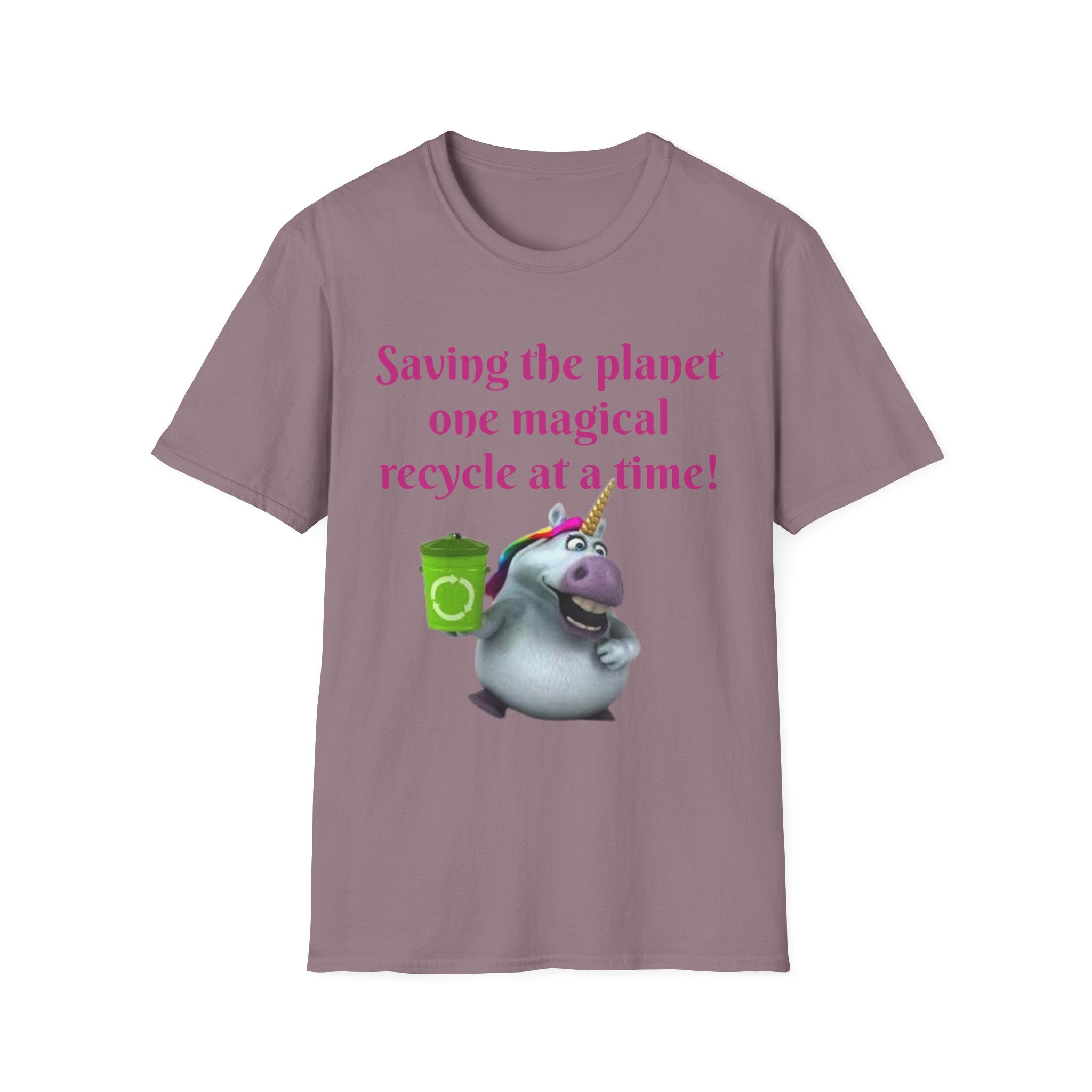 Saving The Planet One Magical Recycle At A Time! Unicorn Unisex Softstyle T-Shirt