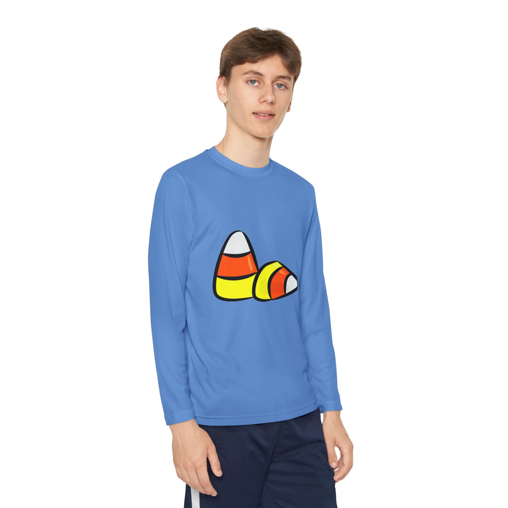 Halloween Candy Corn Youth Long Sleeve Competitor T-Shirt