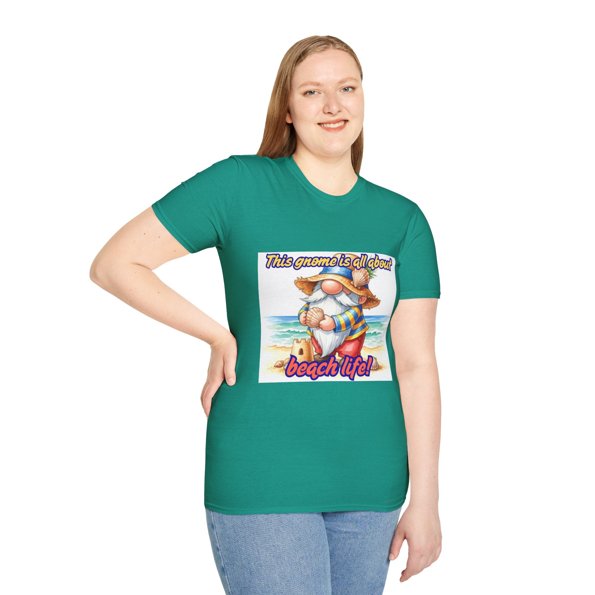 This Gnome Is All About Beach Life! Unisex Softstyle T-Shirt