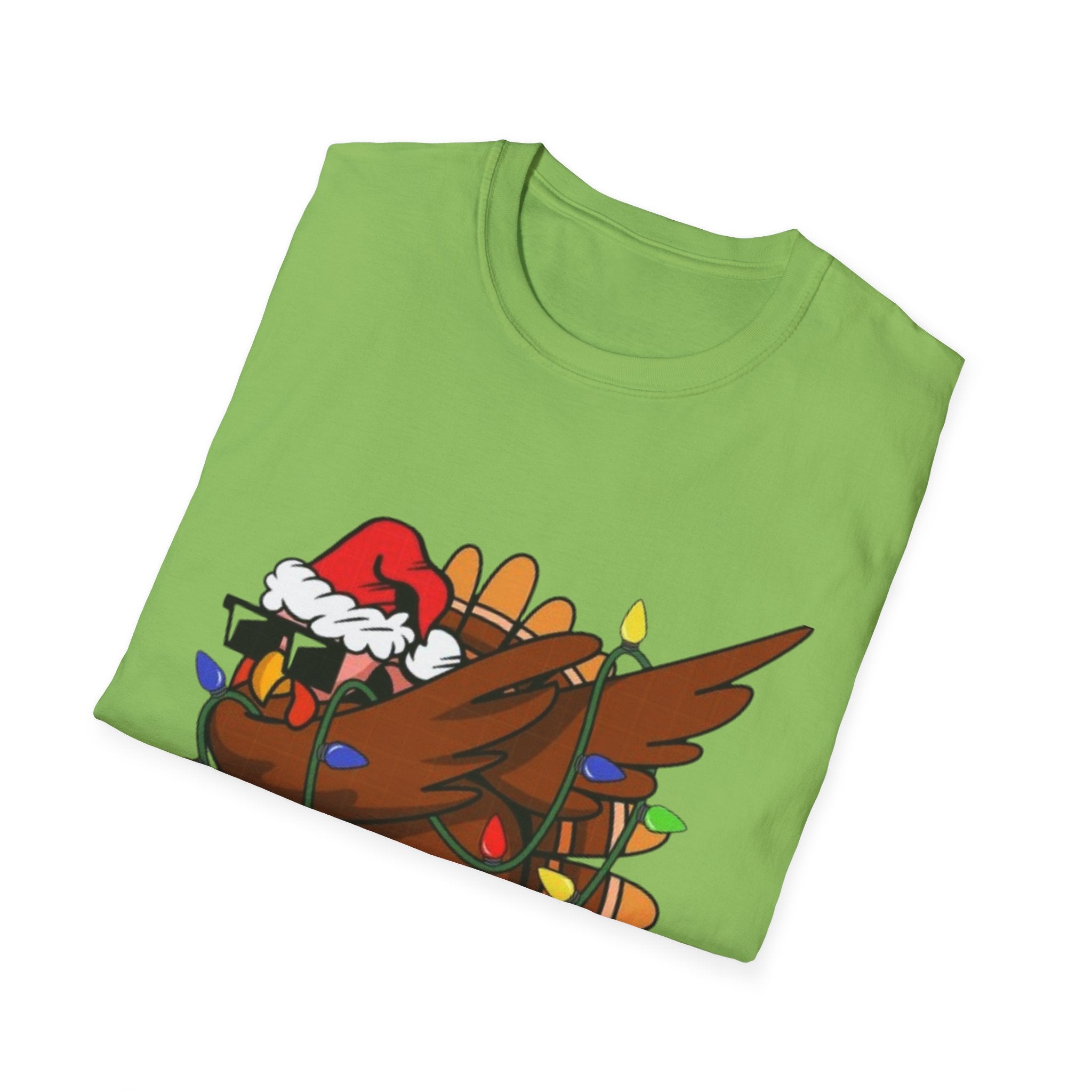 Dabbing Christmas Turkey Unisex Softstyle T-Shirt