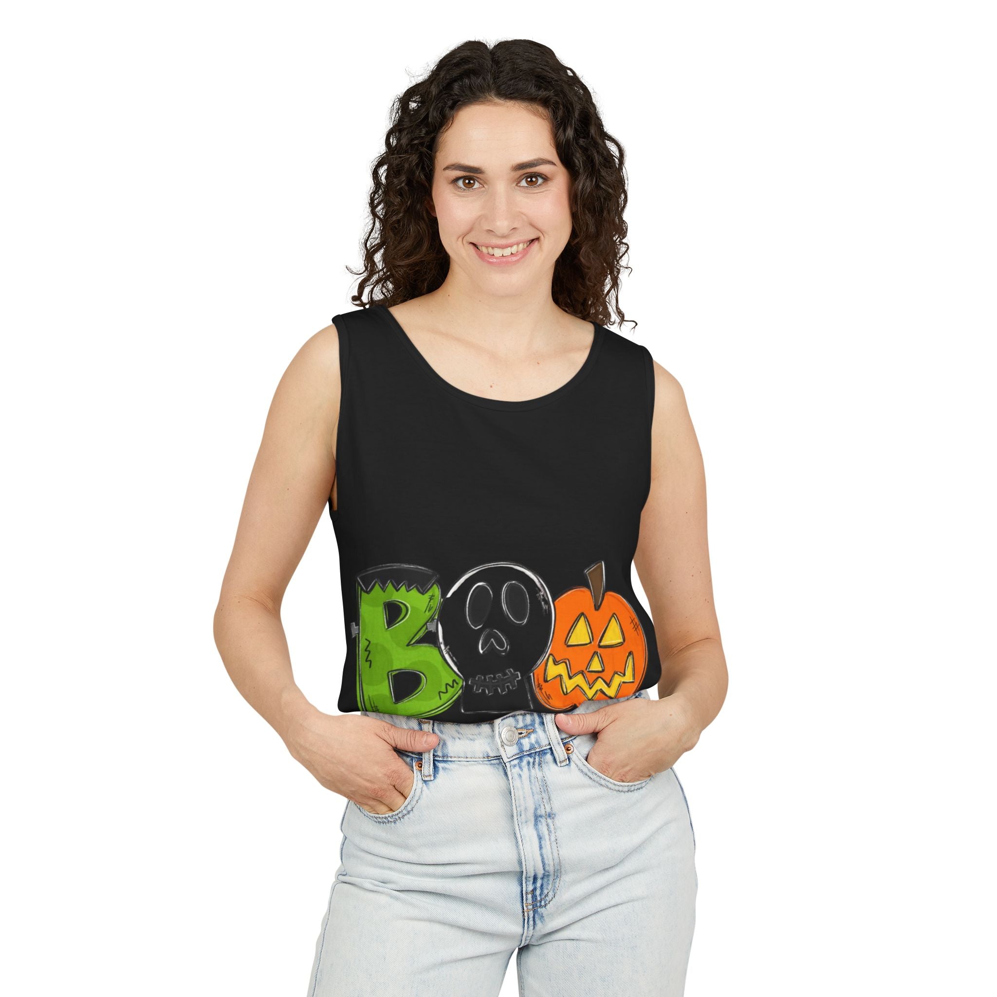 Halloween BOO Unisex Garment-Dyed Tank Top