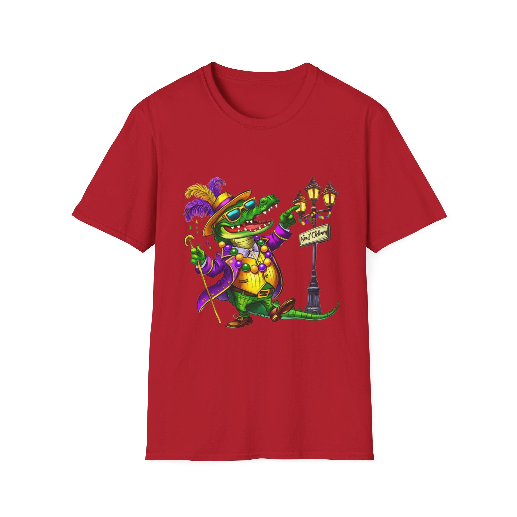 Mardi Gras Gator Unisex Softstyle T-Shirt