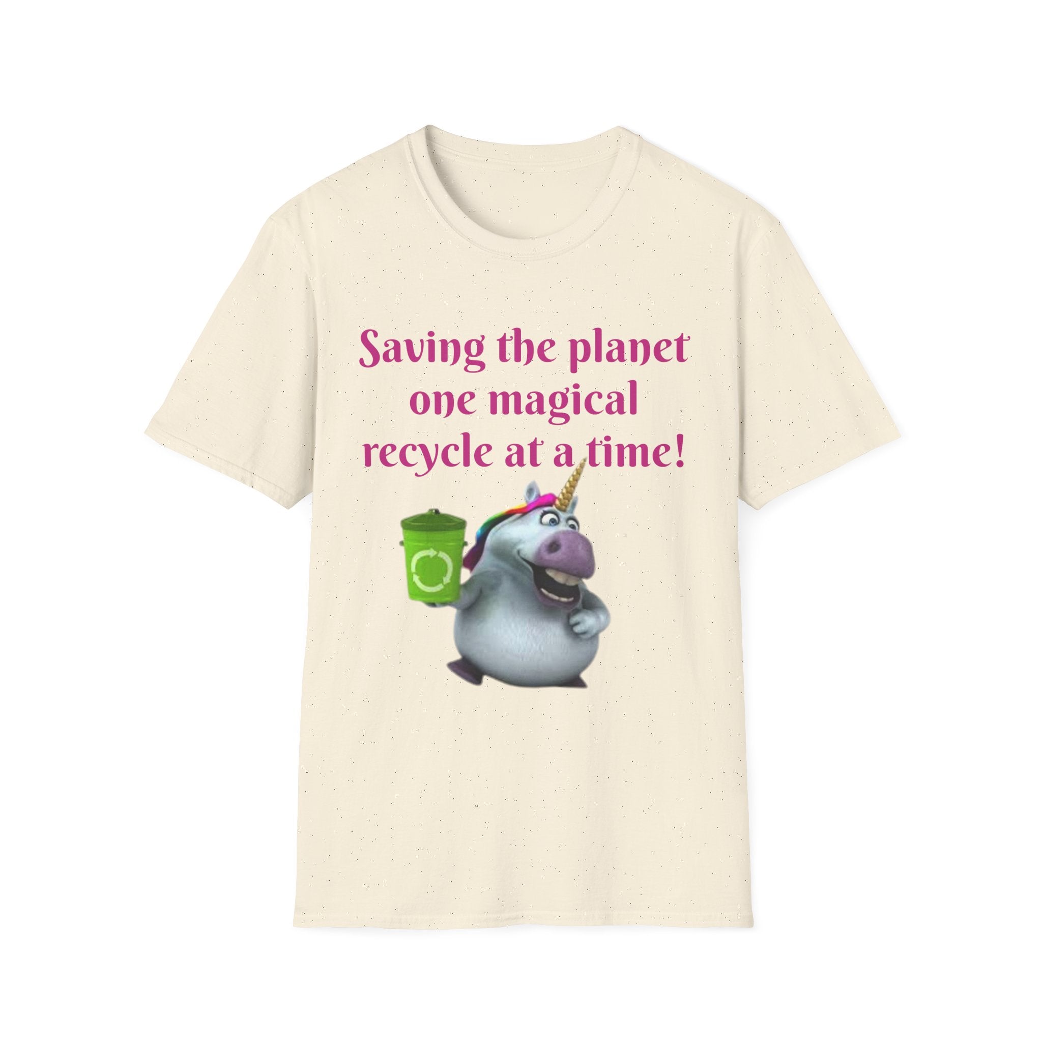 Saving The Planet One Magical Recycle At A Time! Unicorn Unisex Softstyle T-Shirt
