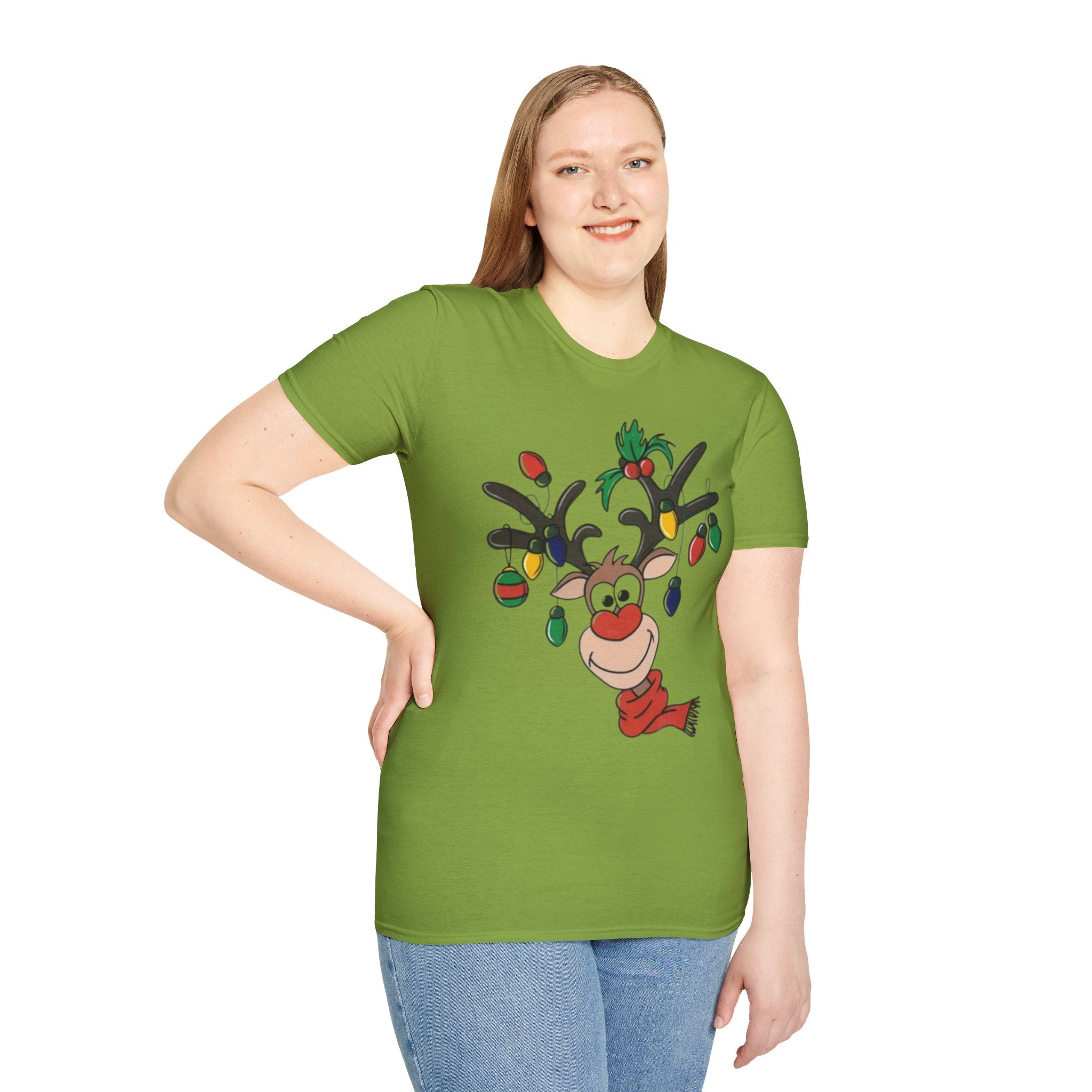 Festive Reindeer Unisex Softstyle T-Shirt