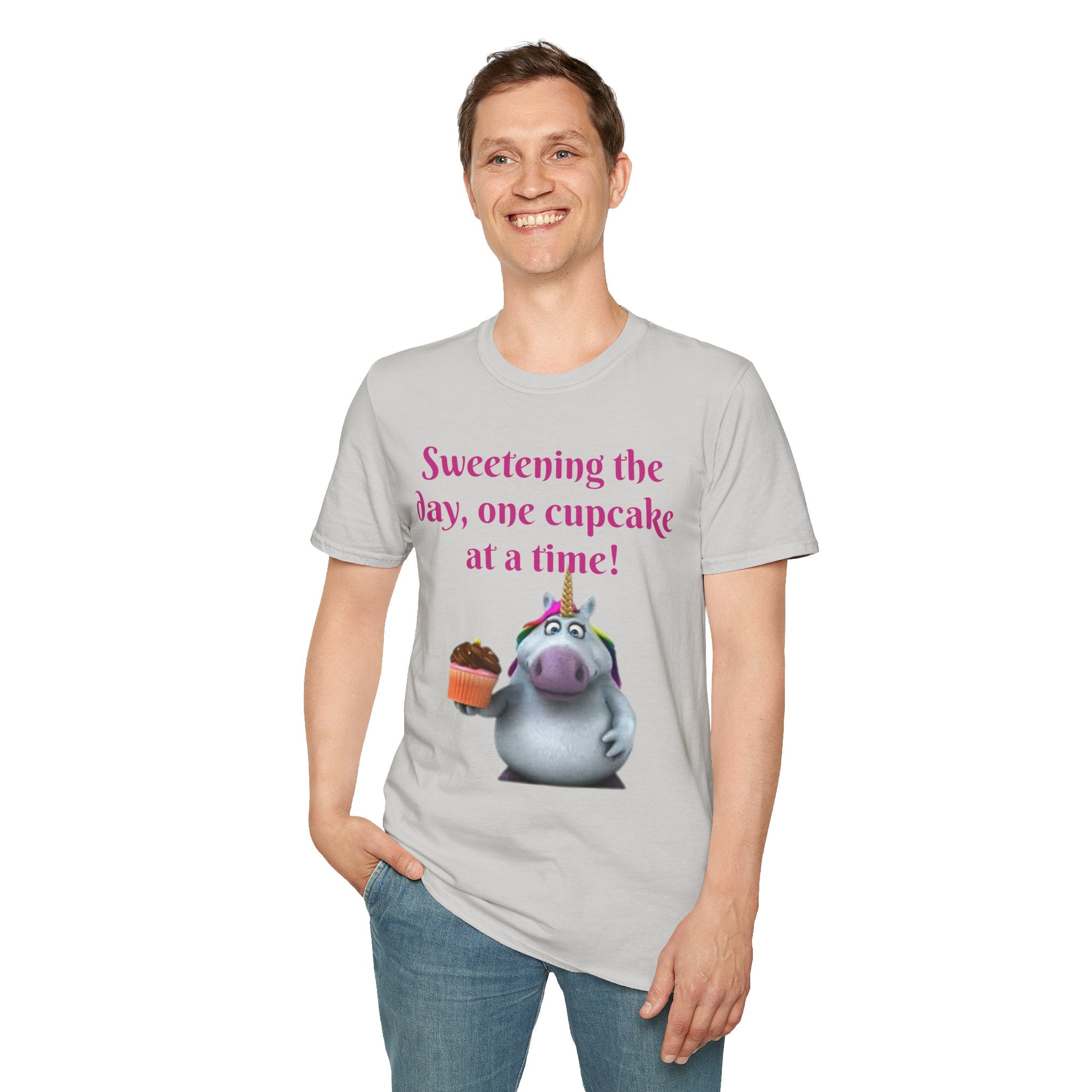 Sweetening The Day, One Cupcake At A Time! Unicorn Unisex Softstyle T-Shirt