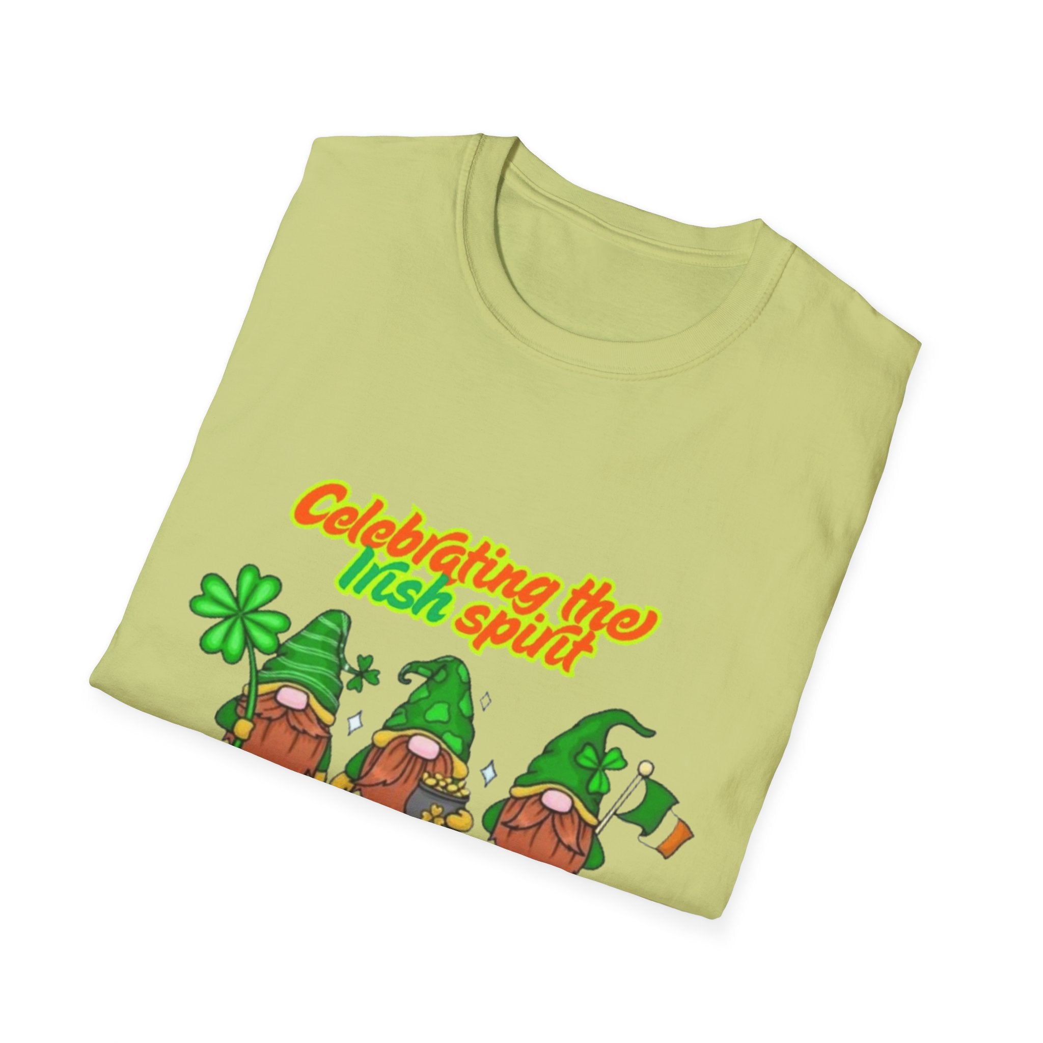 Celebrating the Irish Spirit One Gnome At A Time Unisex Softstyle T-Shirt