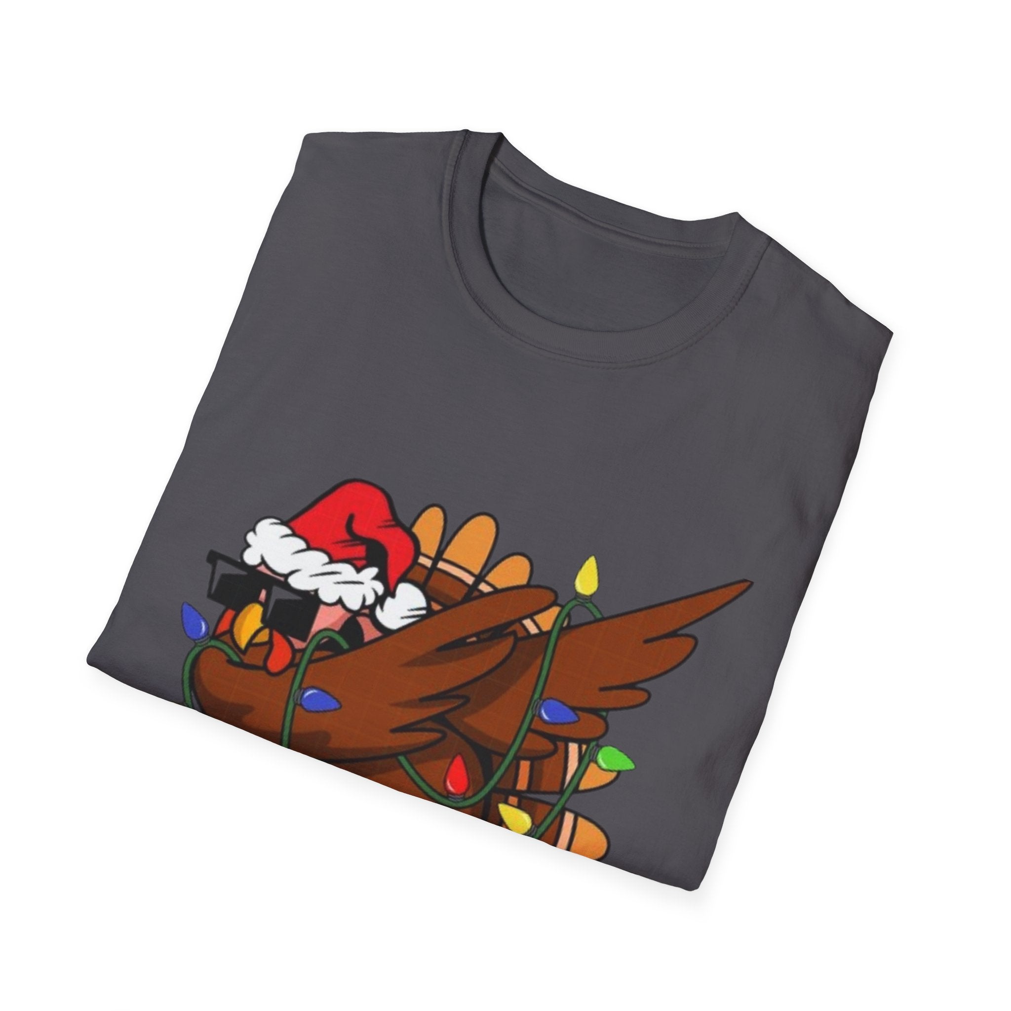 Dabbing Christmas Turkey Unisex Softstyle T-Shirt