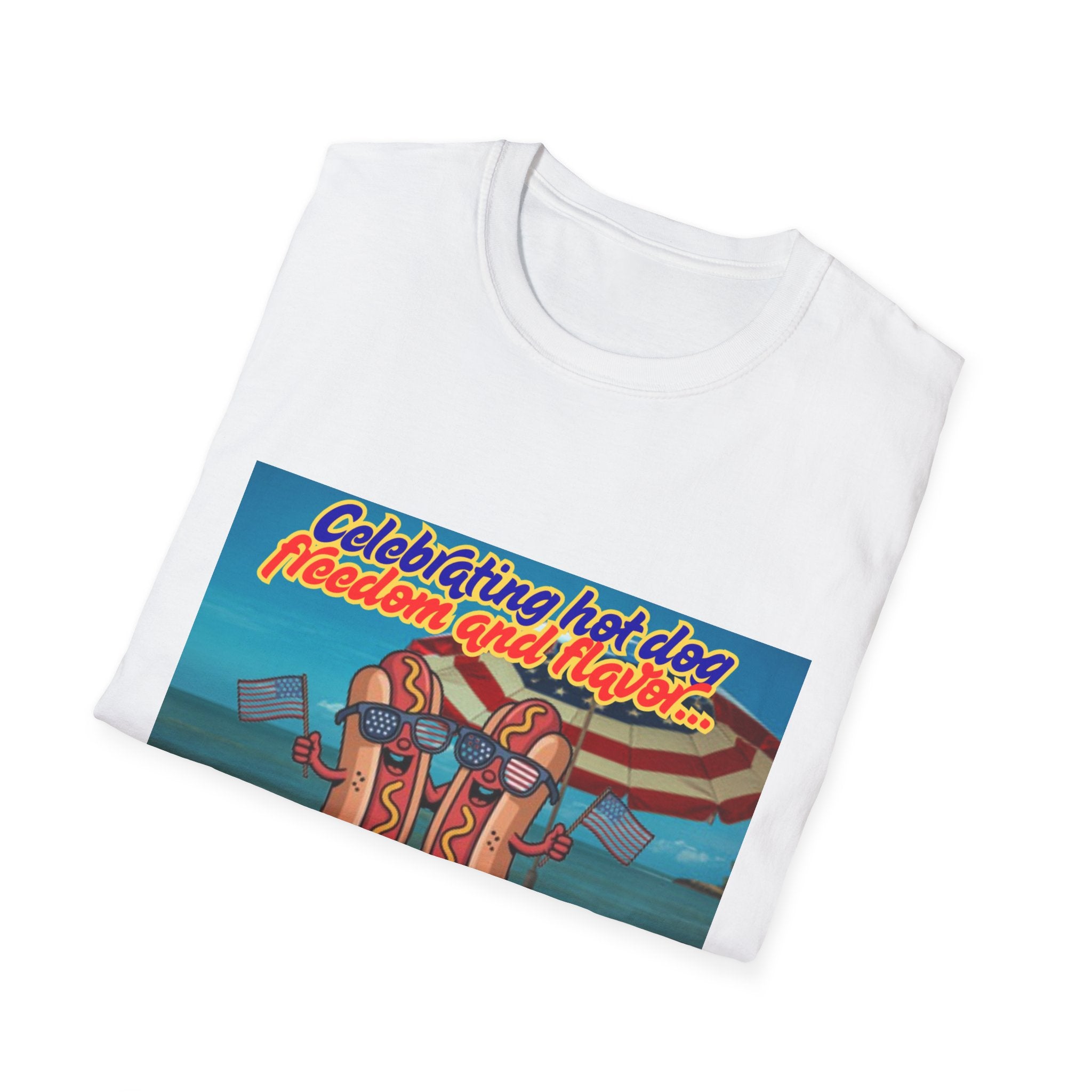 Celebrating Hot Dog Freedom And Flavor Summer Style! Unisex Softstyle T-Shirt