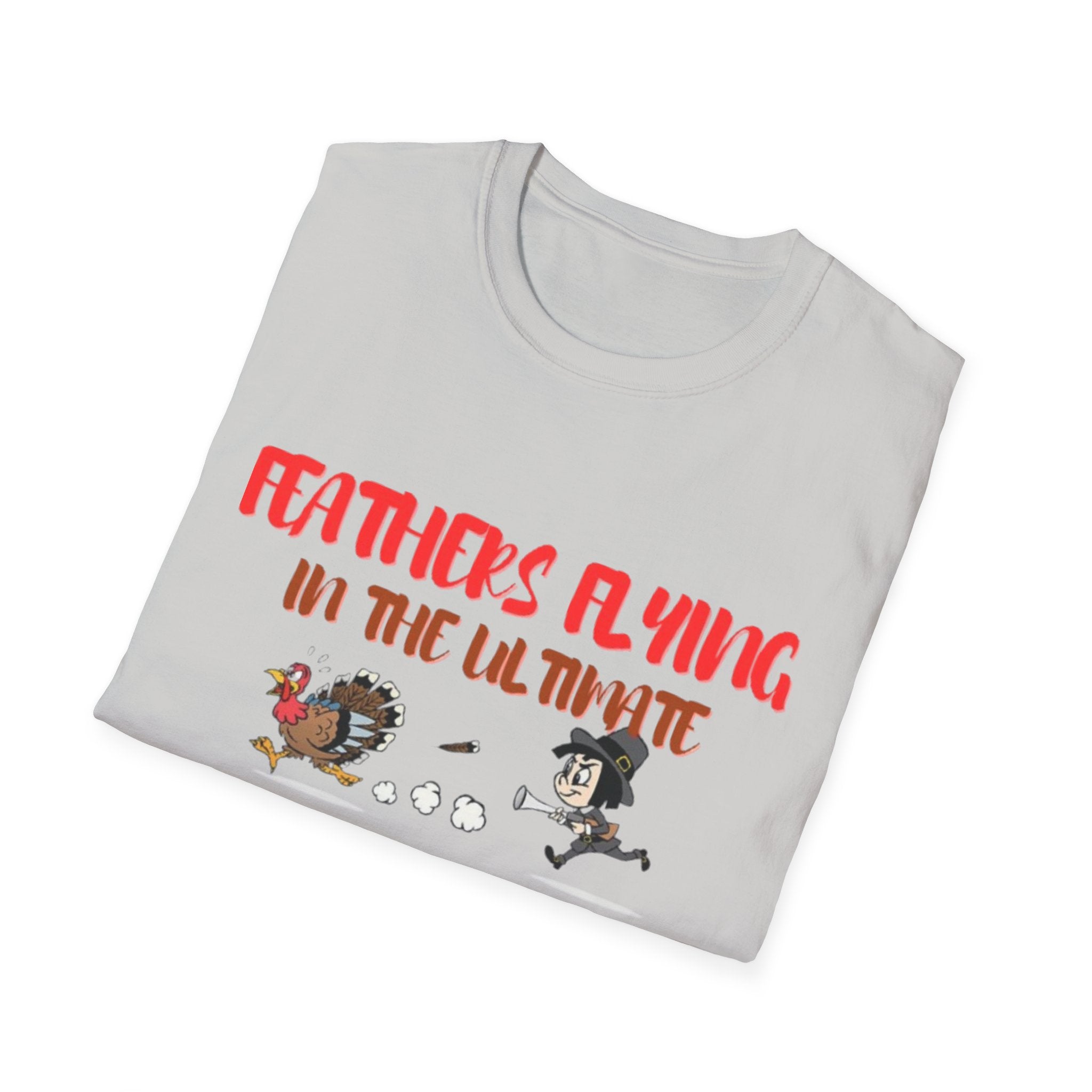 Feathers Flying In The Ultimate Thanksgiving Showdown Unisex Softstyle T-Shirt
