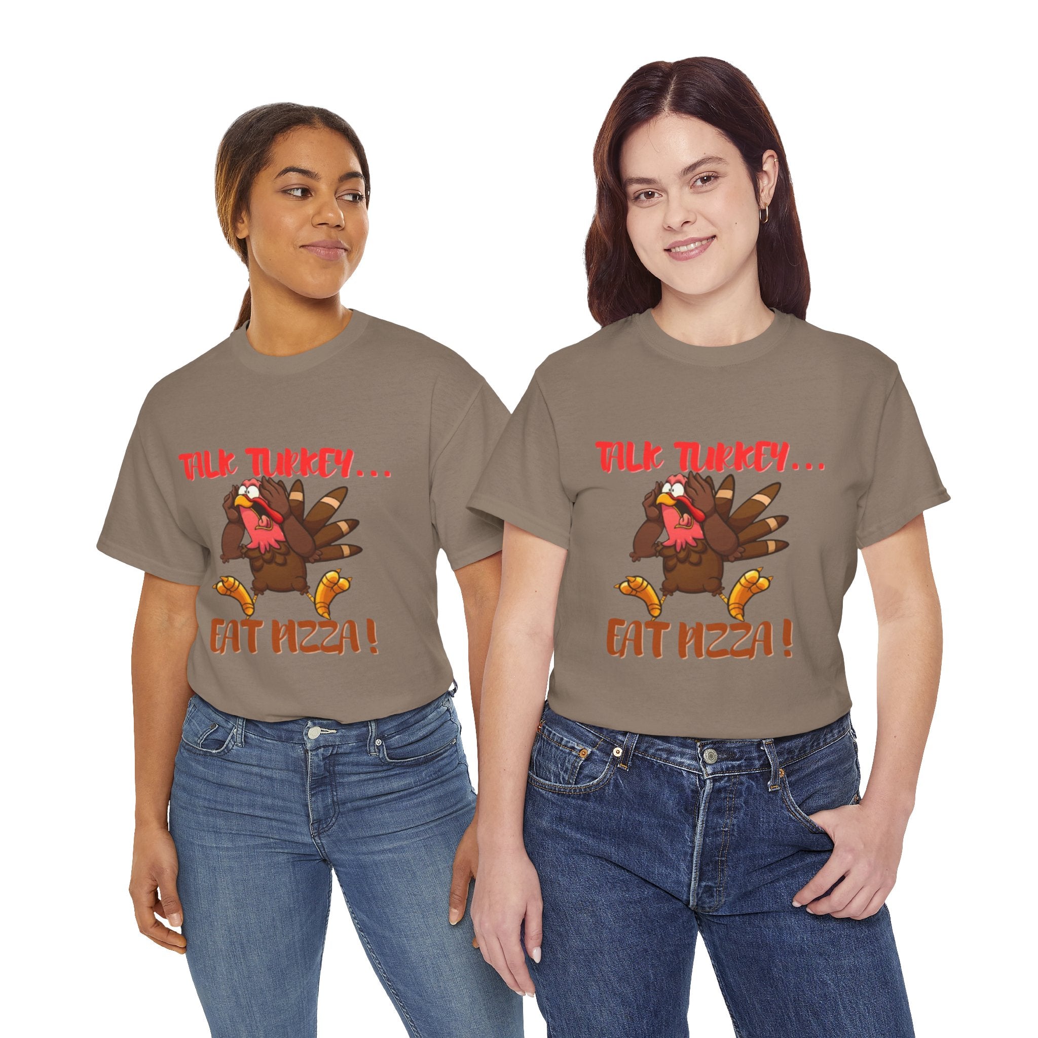 Talk Turkey... Eat Pizza! Unisex Heavy Cotton T-Shirt