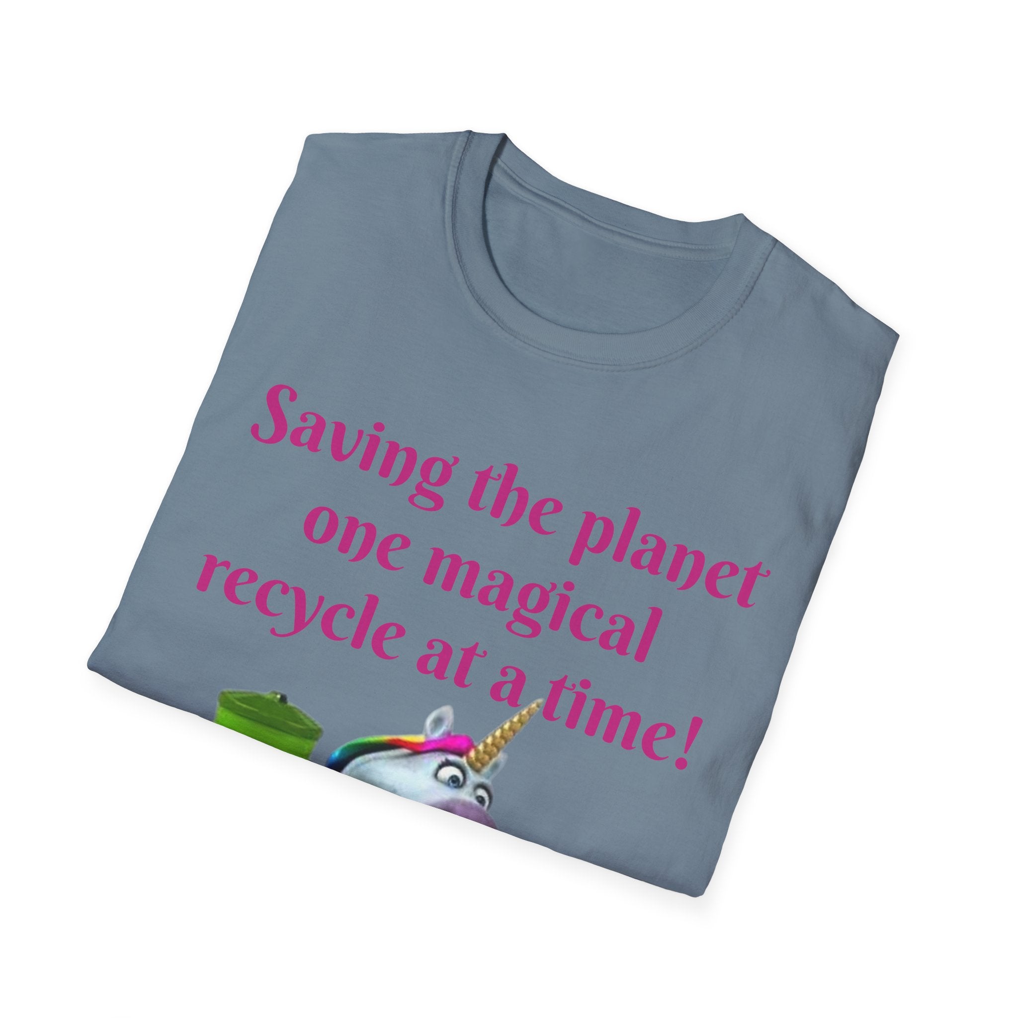 Saving The Planet One Magical Recycle At A Time! Unicorn Unisex Softstyle T-Shirt