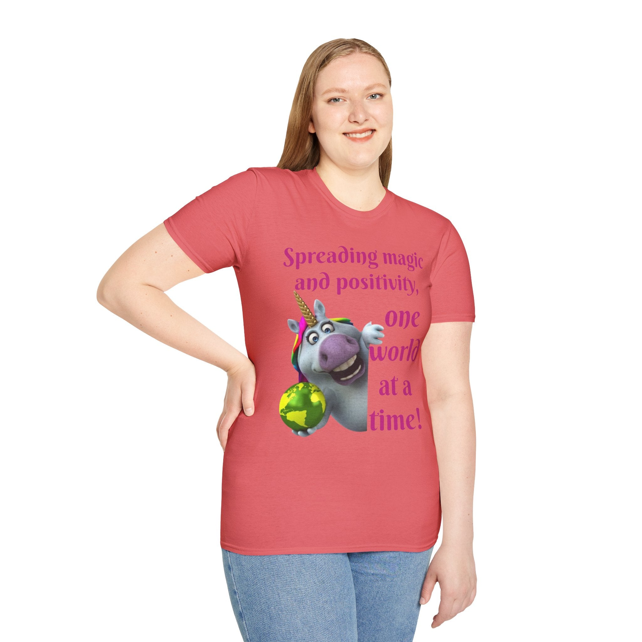 Spreading Magic And Positivity, One World At A Time! Unisex Softstyle T-Shirt