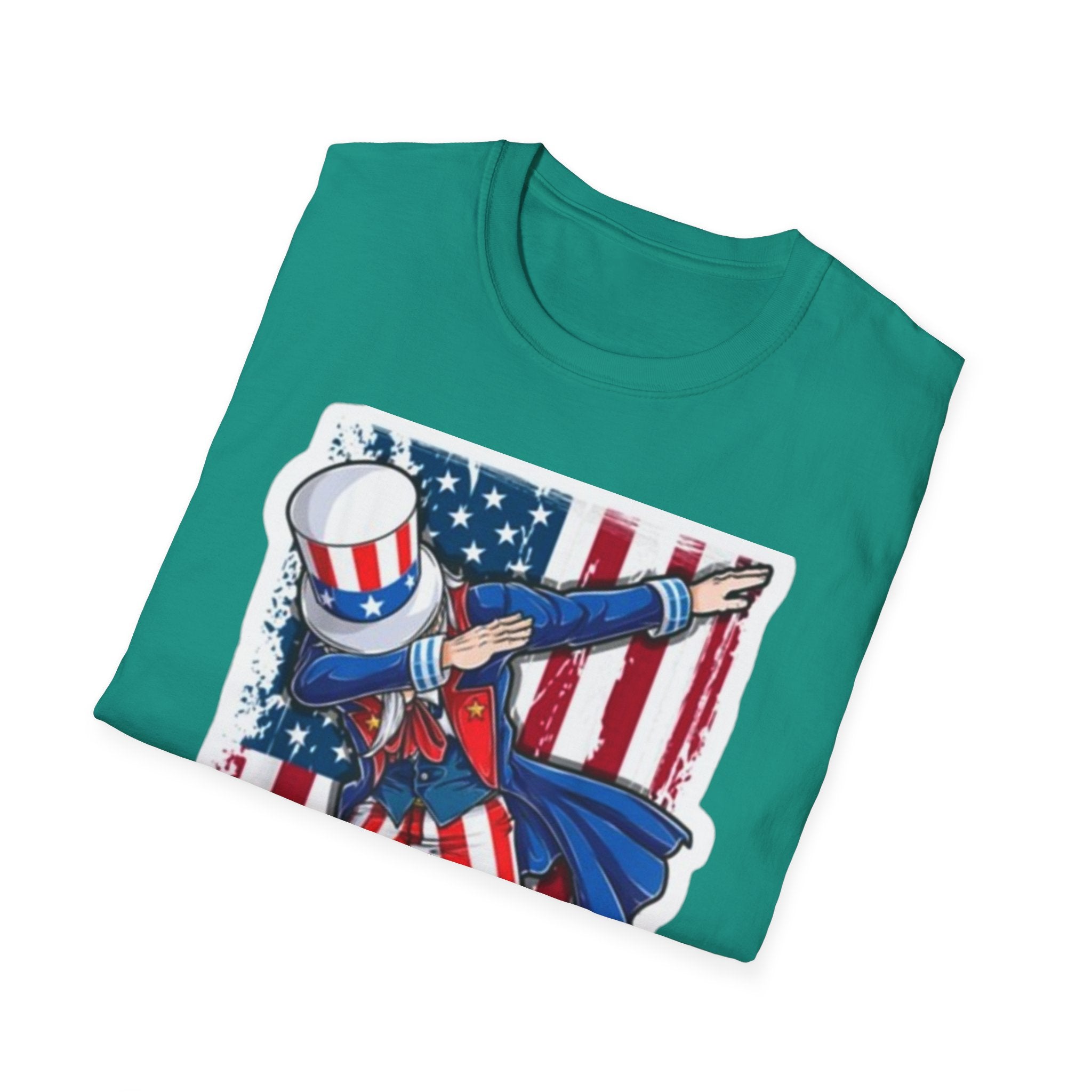 Patriotic Uncle Sam Dabbing Unisex Softstyle T-Shirt