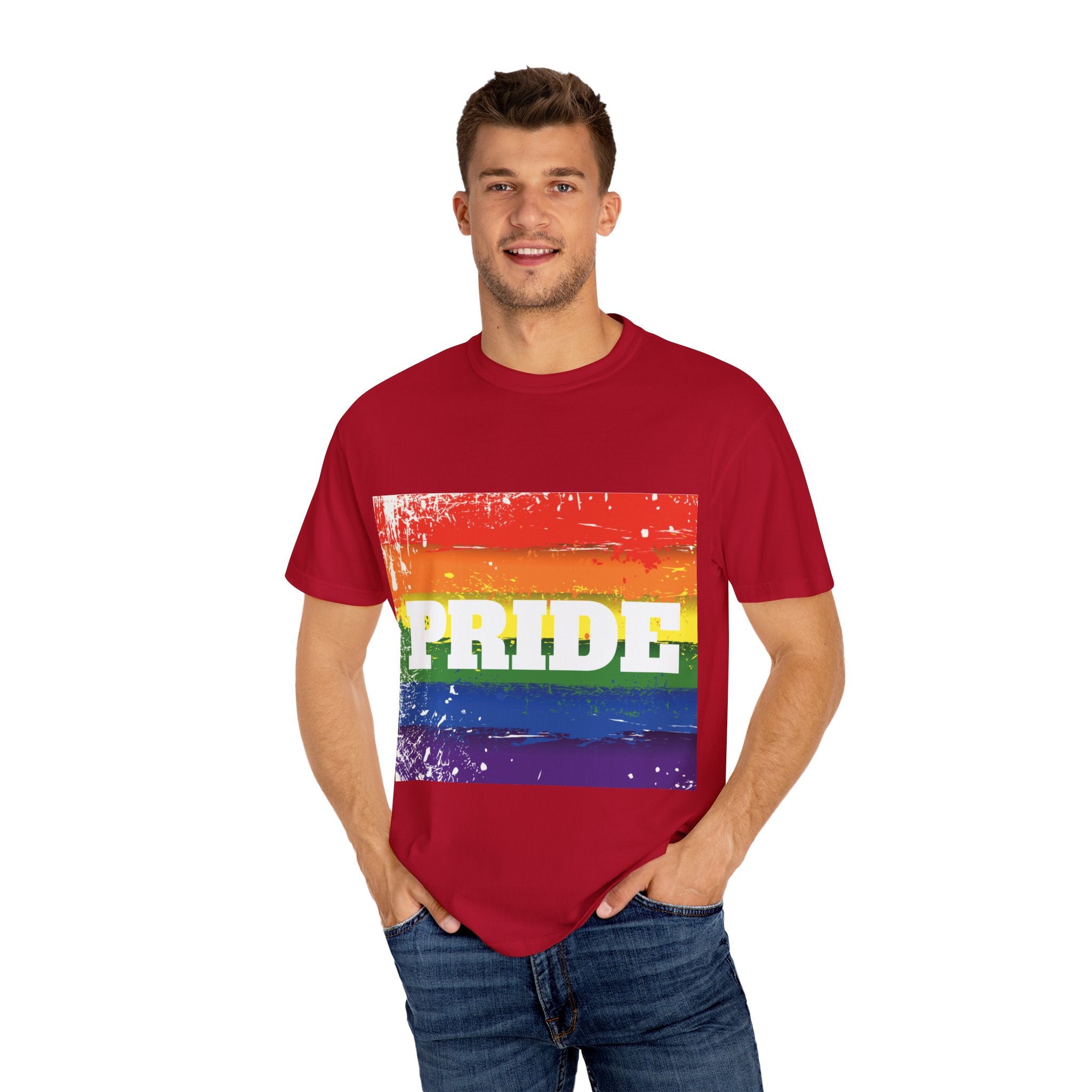 Pride Rainbow Unisex Garment-Dyed T-Shirt