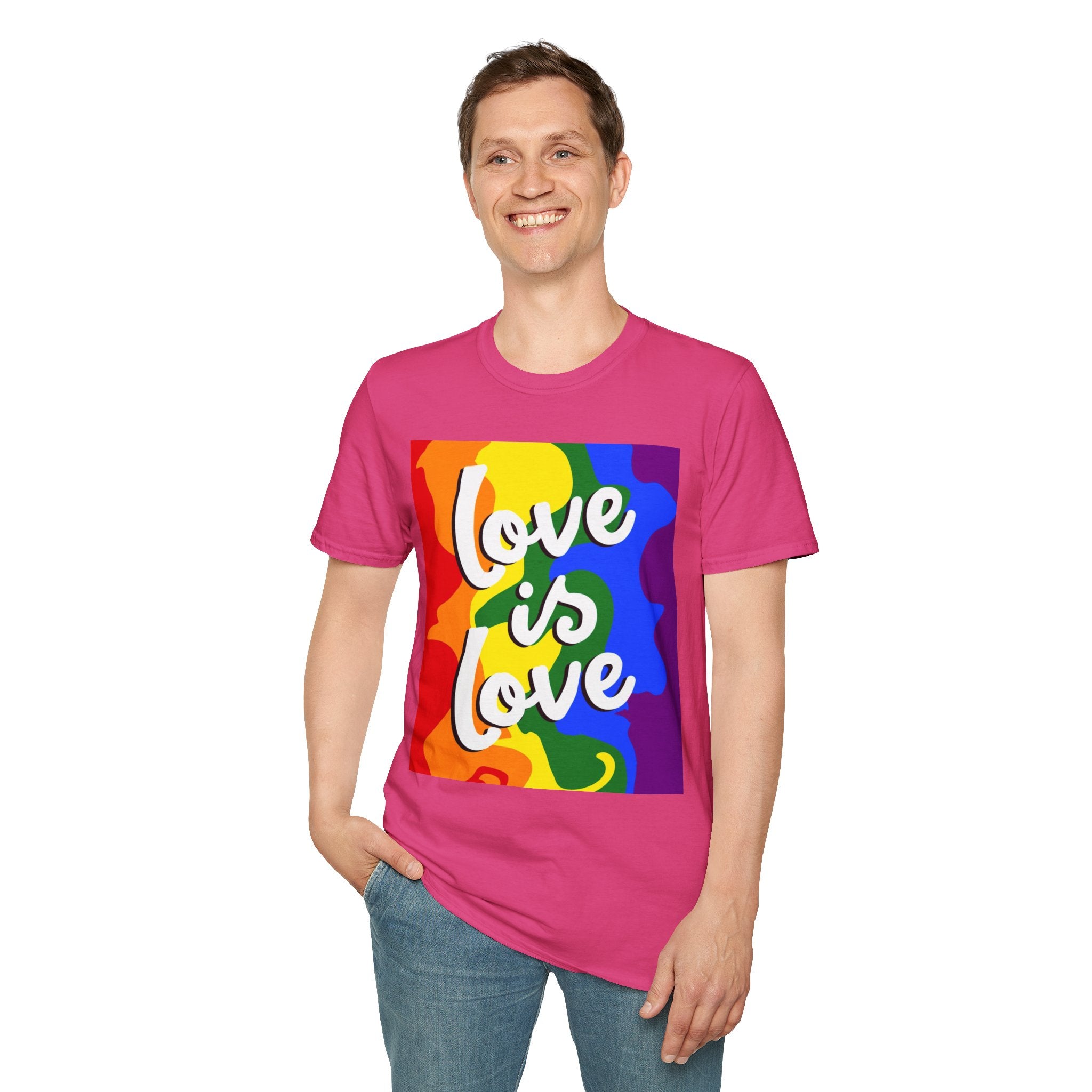 Colorful Pride Love is Love Unisex Softstyle T-Shirt