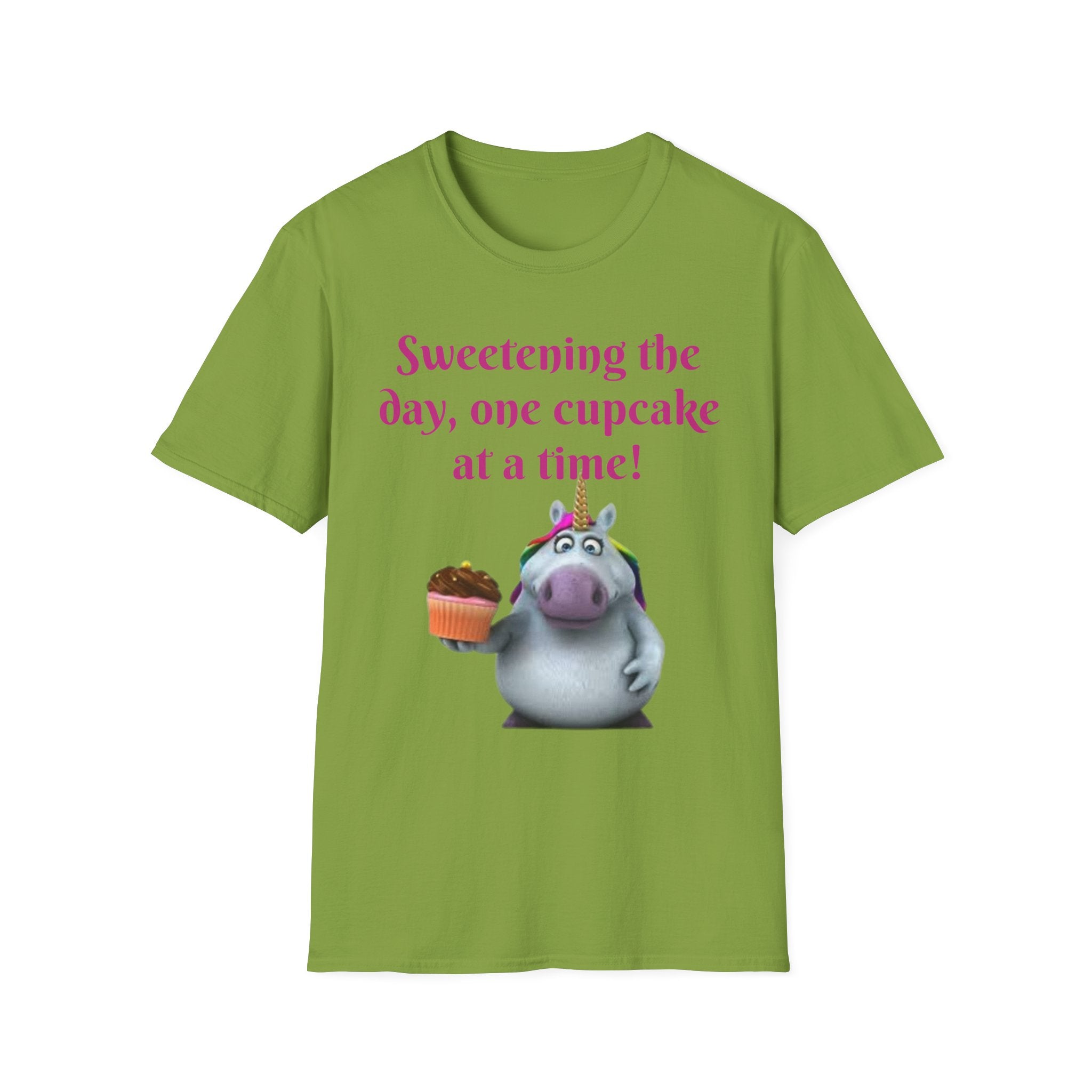 Sweetening The Day, One Cupcake At A Time! Unicorn Unisex Softstyle T-Shirt
