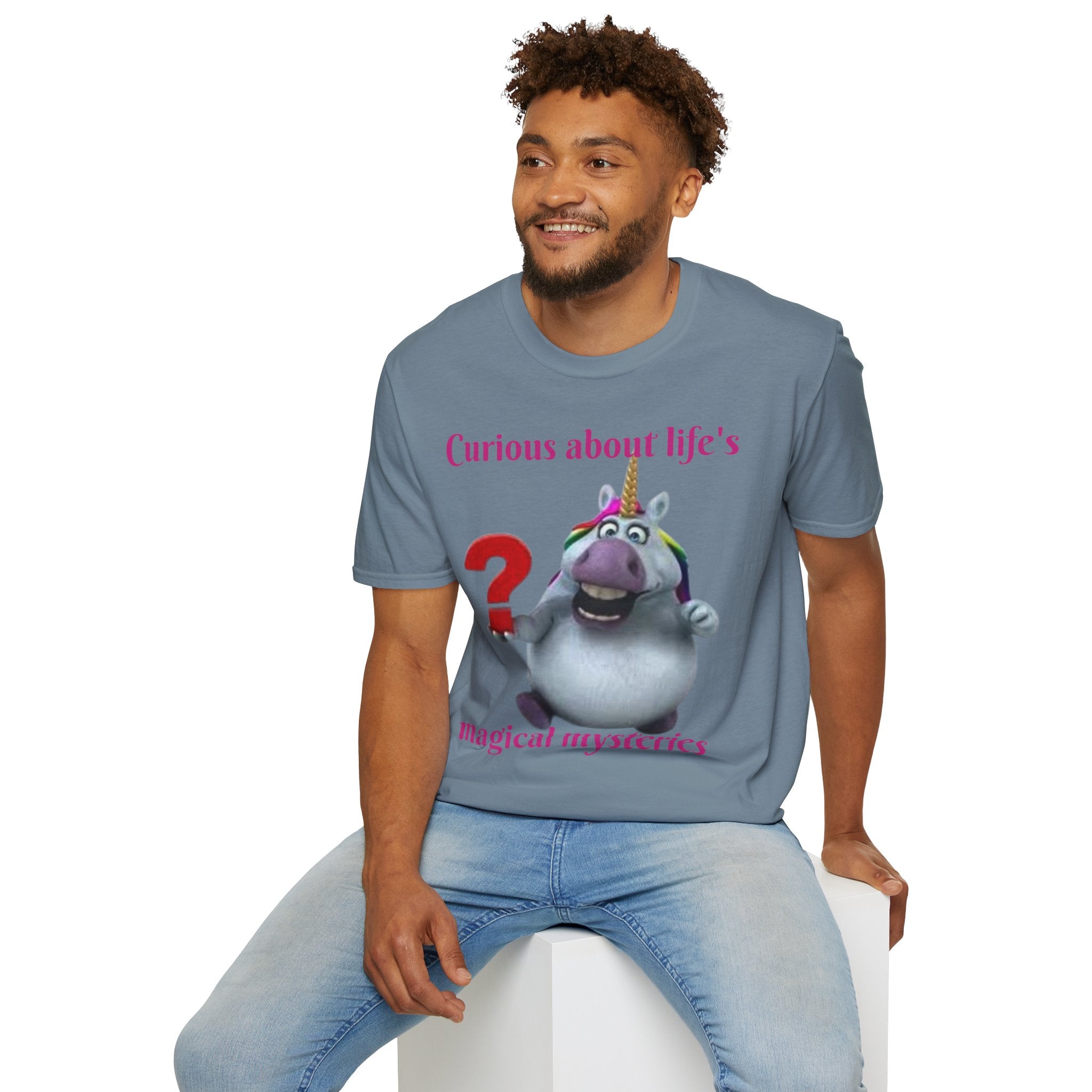 Curious About Life's Magical Mysteries Unicorn Unisex Softstyle T-Shirt