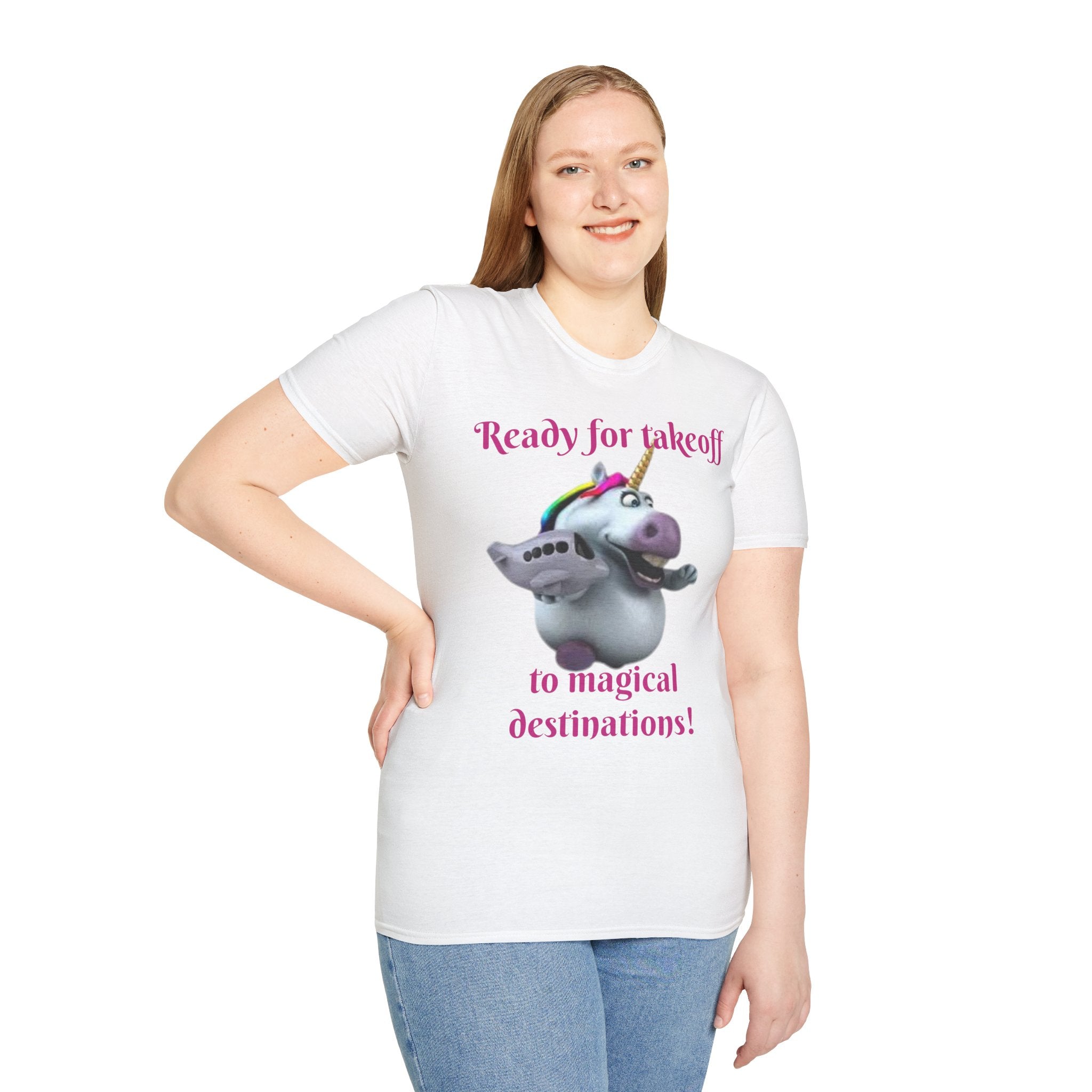 Ready For Takeoff To Magical Destinations Unicorn Unisex Softstyle T-Shirt