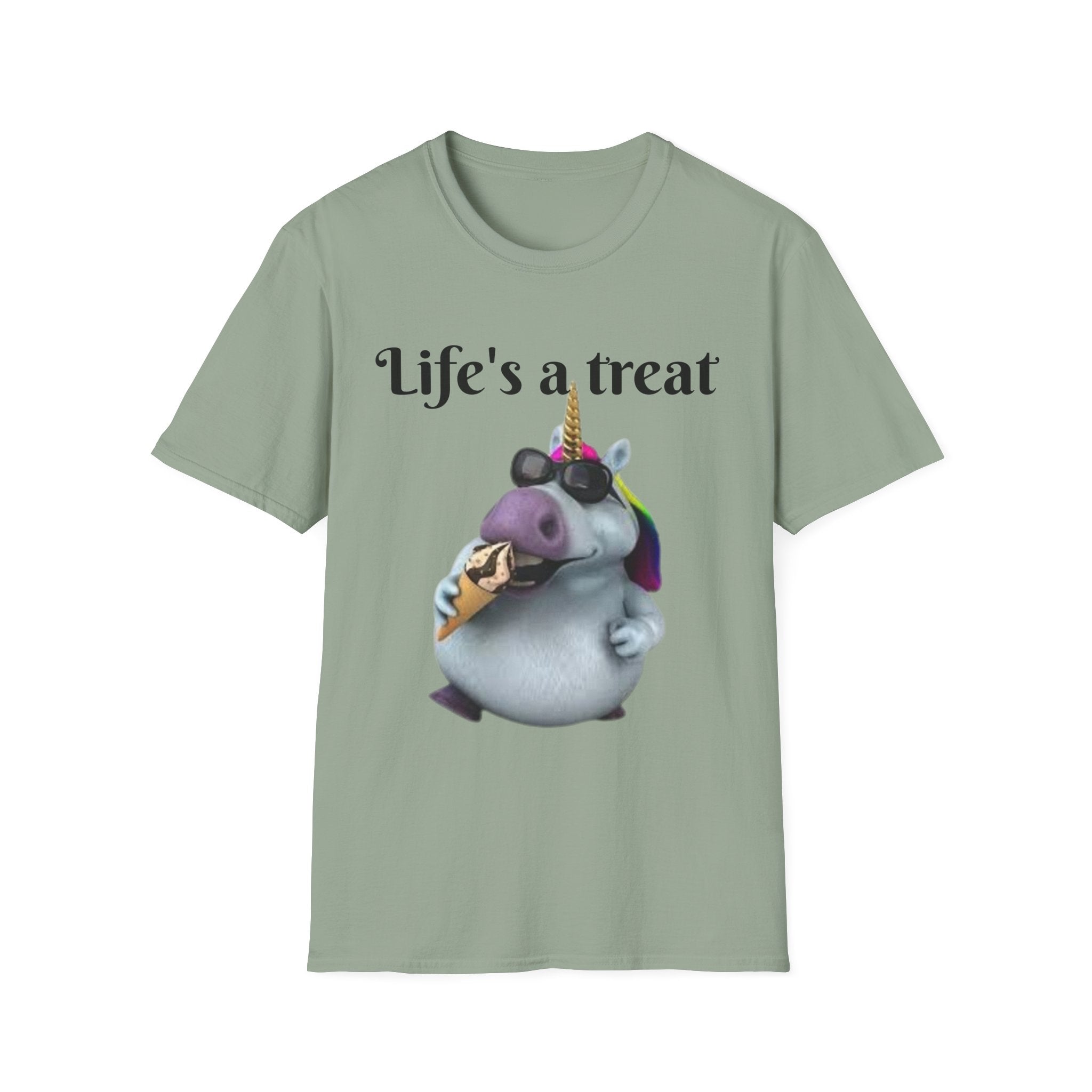 Life's A Treat Unicorn Unisex Softstyle T-Shirt