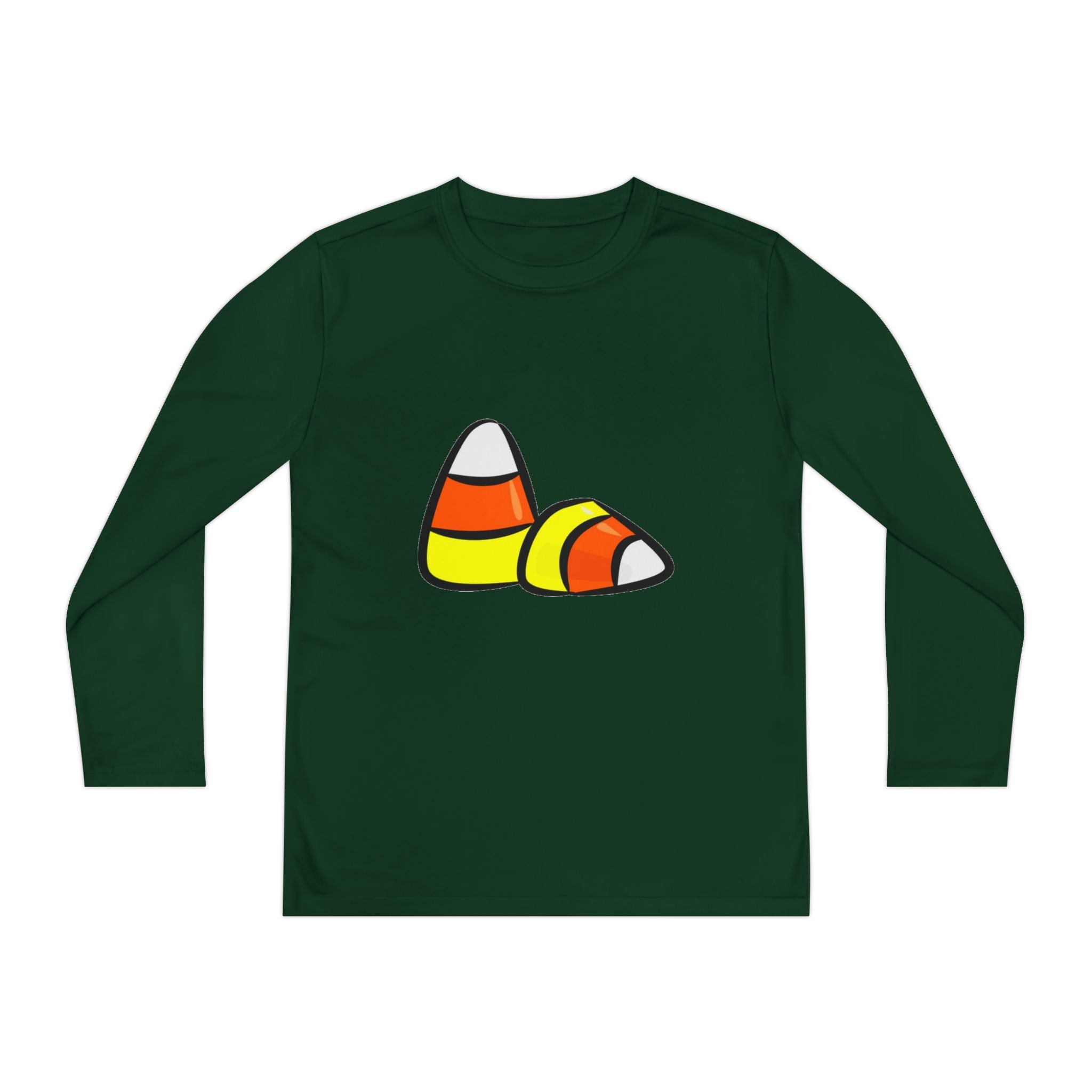 Halloween Candy Corn Youth Long Sleeve Competitor T-Shirt