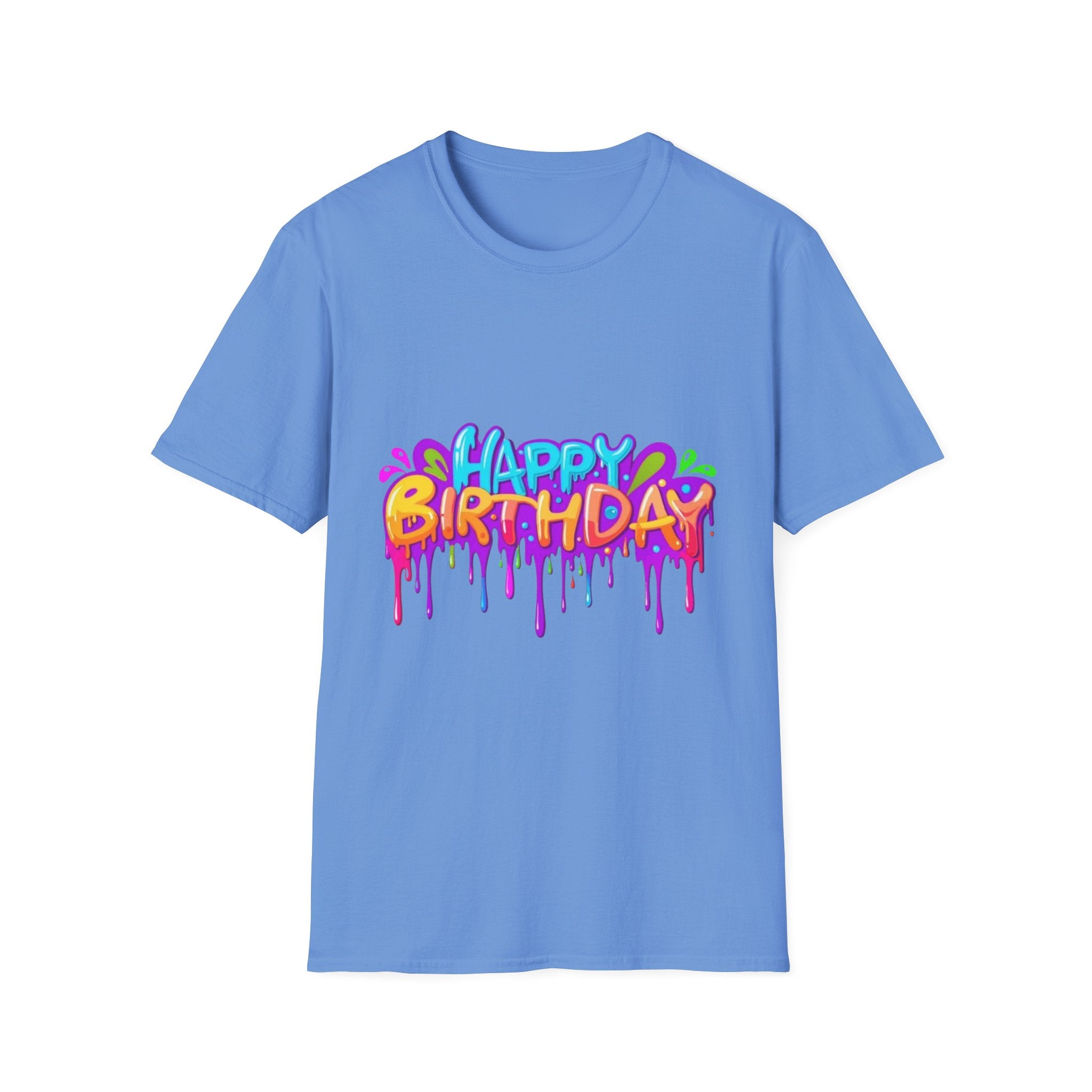 Happy Birthday Unisex Softstyle Short Sleeve T-Shirt Personalize It!