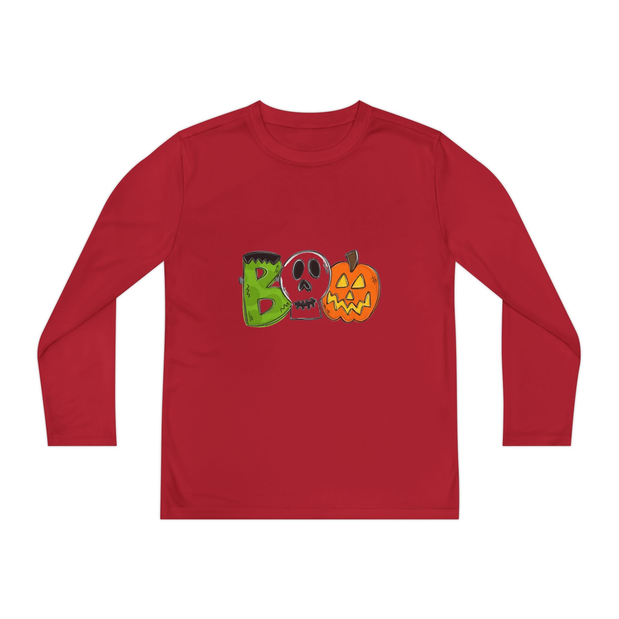 Youth Halloween Boo Long Sleeve Competitor T-Shirt
