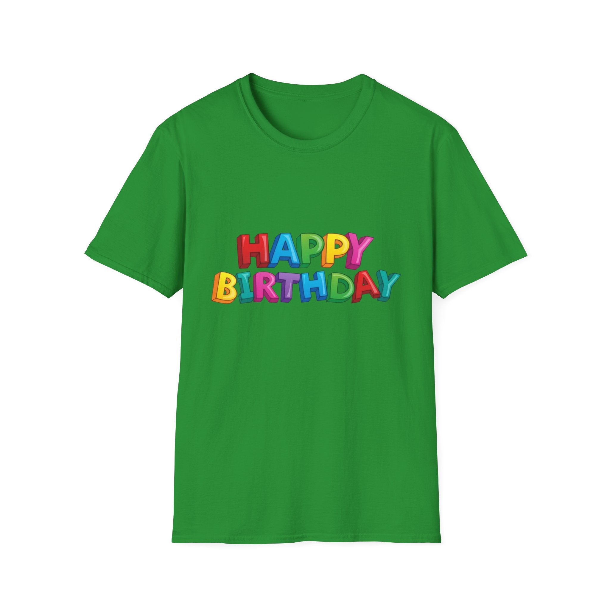 Happy Birthday Unisex Softstyle T-Shirt-Personalize It!
