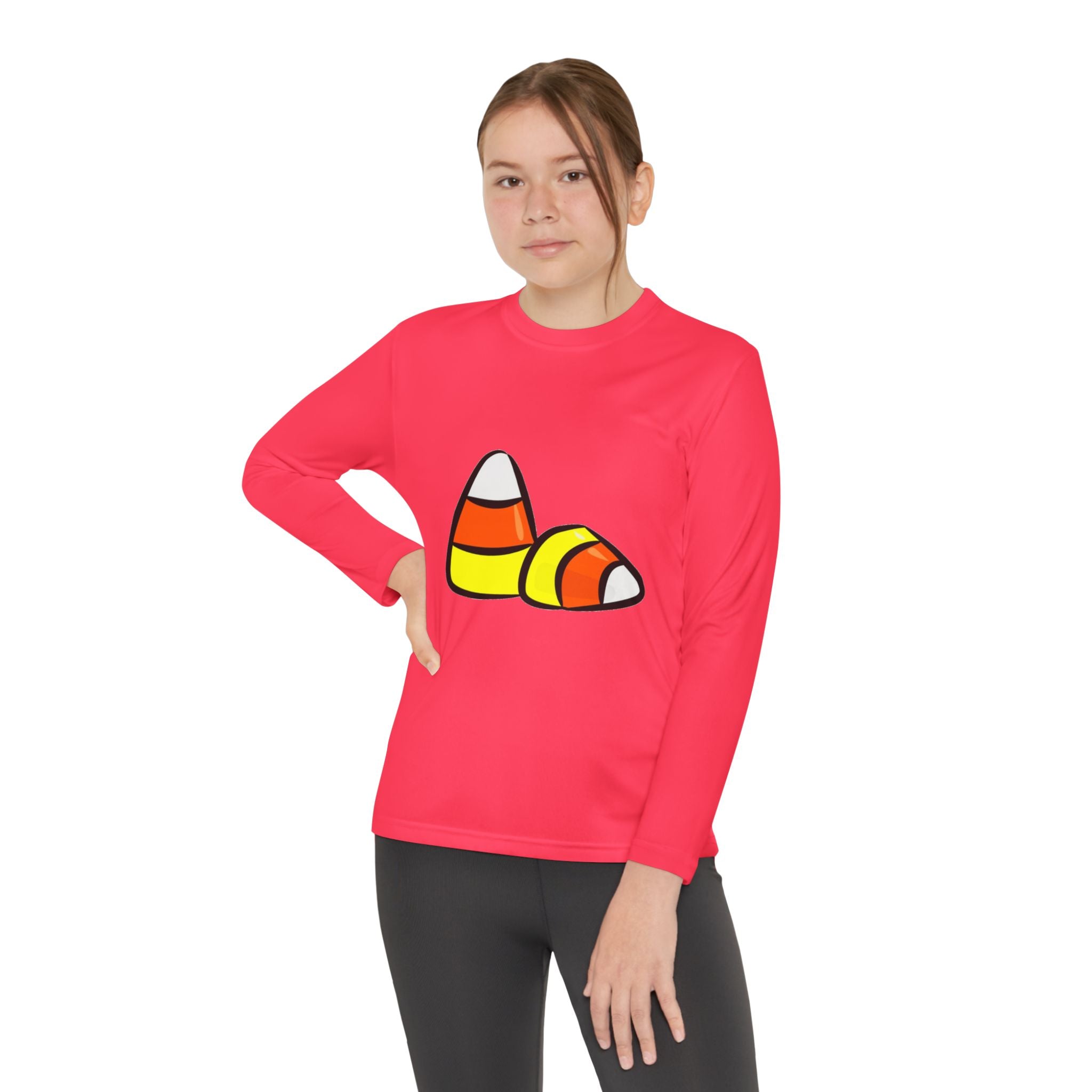 Halloween Candy Corn Youth Long Sleeve Competitor T-Shirt