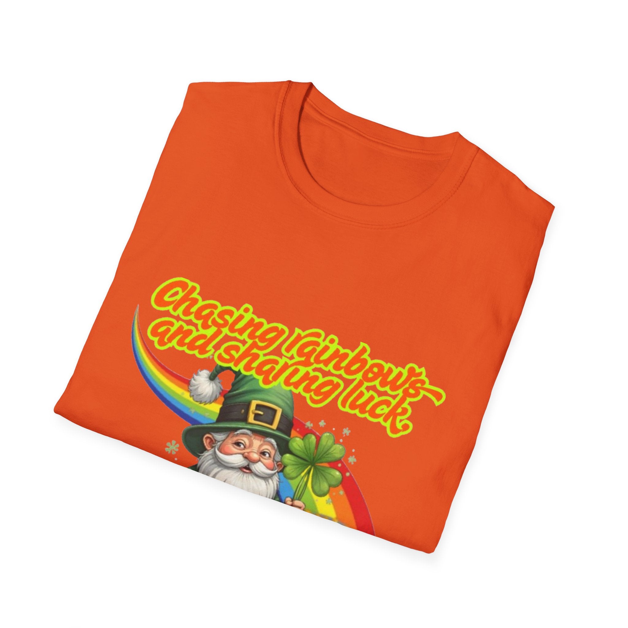 Chasing Rainbows And Sharing Luck, One Clover At A Time! Unisex Softstyle T-Shirt