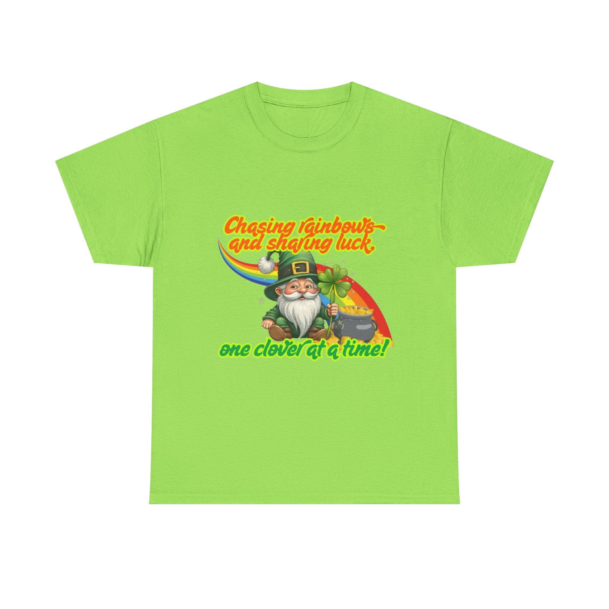 Chasing Rainbows And Sharing Luck, One Clover At A Time! Unisex Heavy Cotton T-Shirt