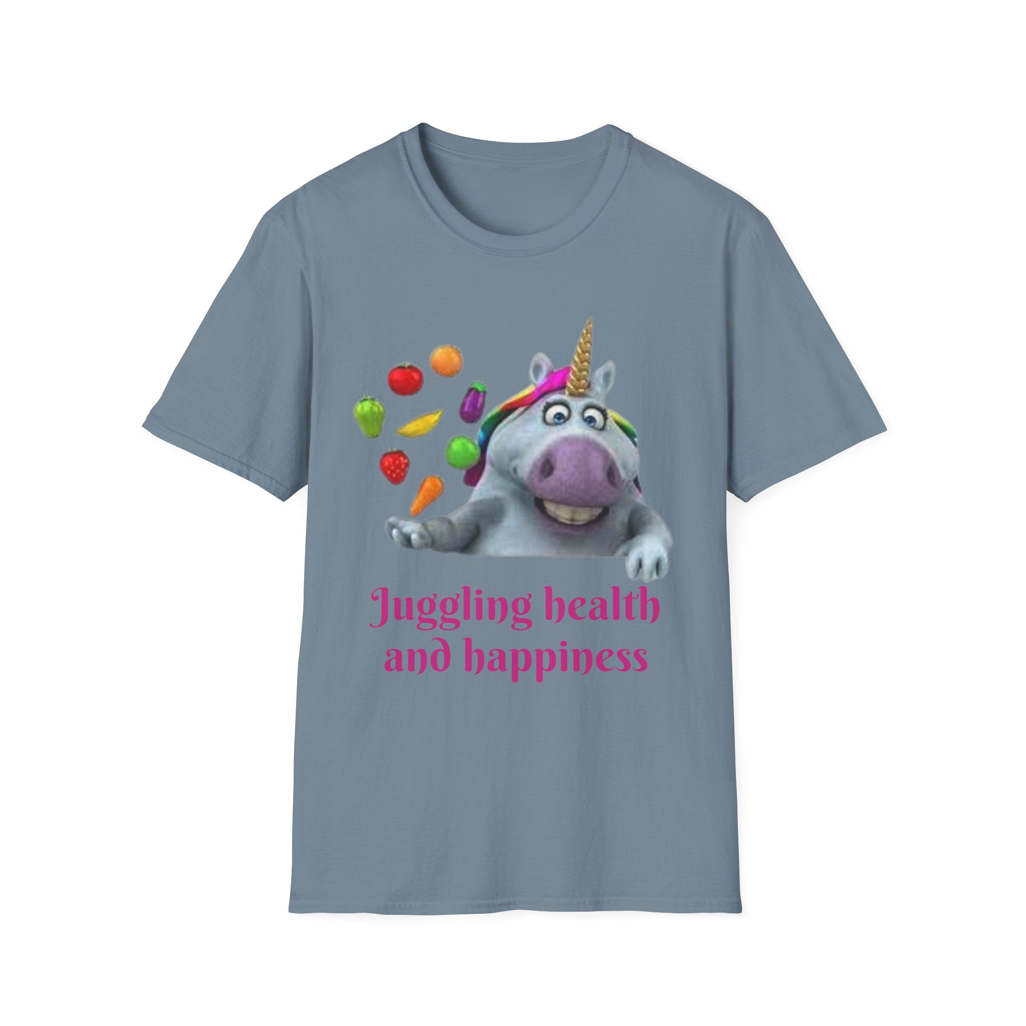 Juggling Health And Happiness Unicorn Unisex Softstyle T-Shirt