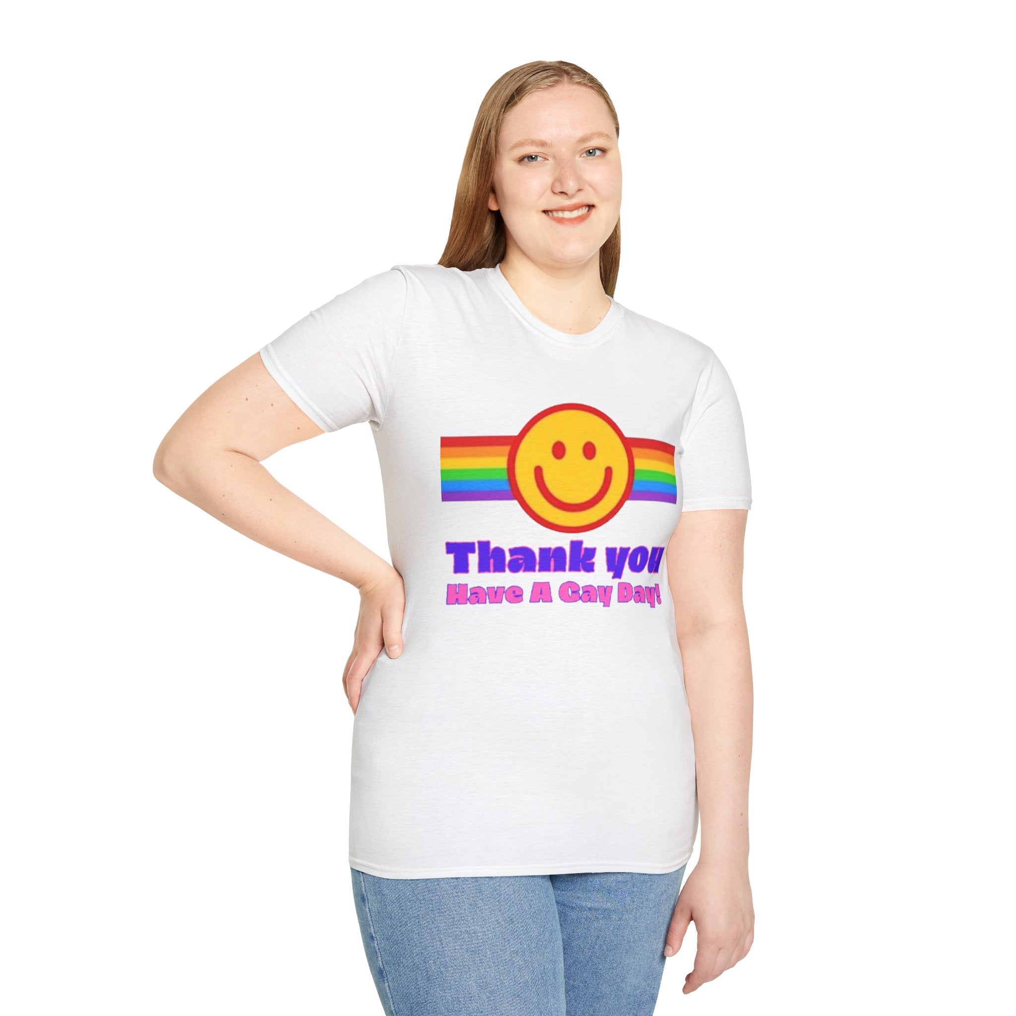 Thank You Have A Gay Day Unisex Softstyle T-Shirt