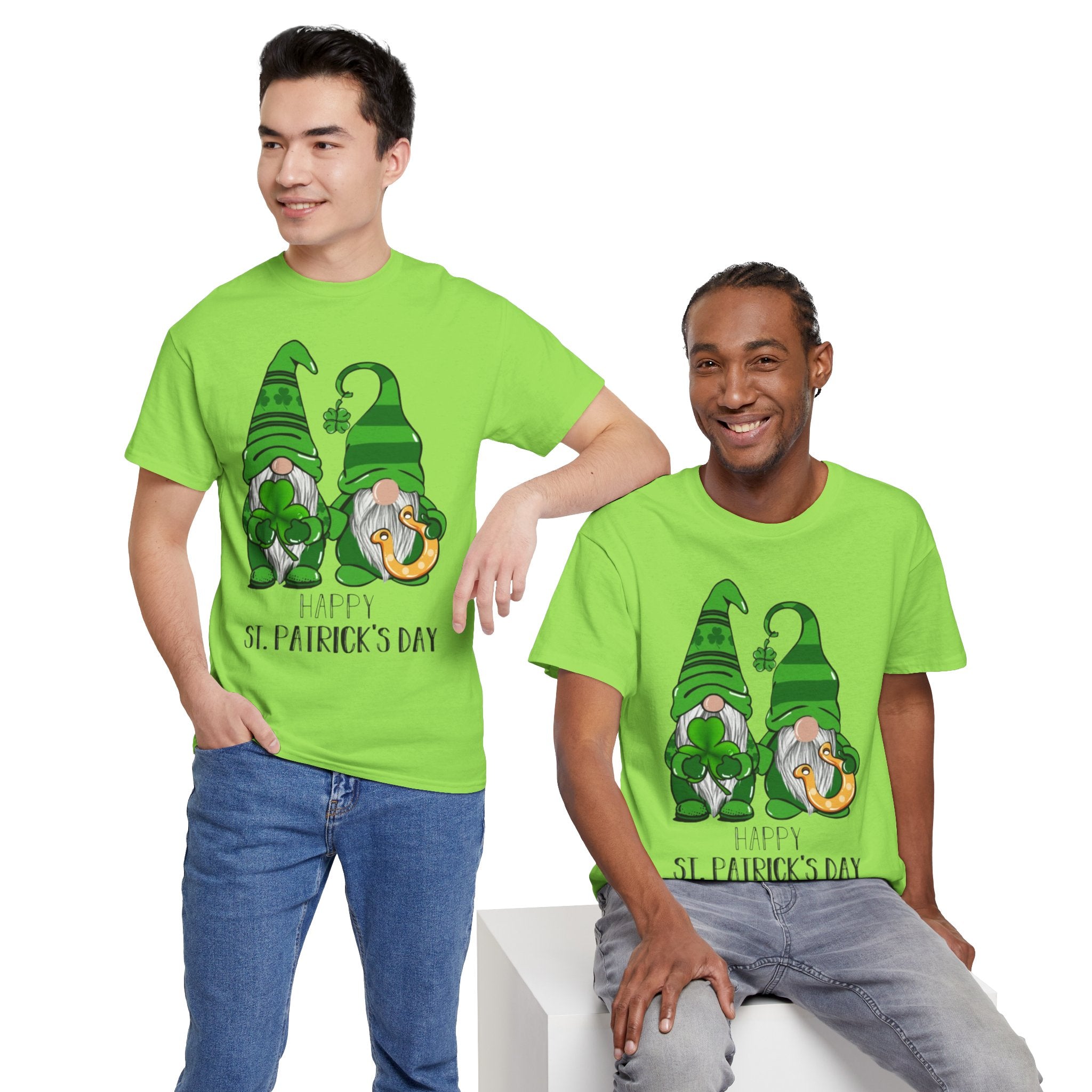 Happy St. Patrick's Day Gnome Unisex Heavy Cotton T-Shirt