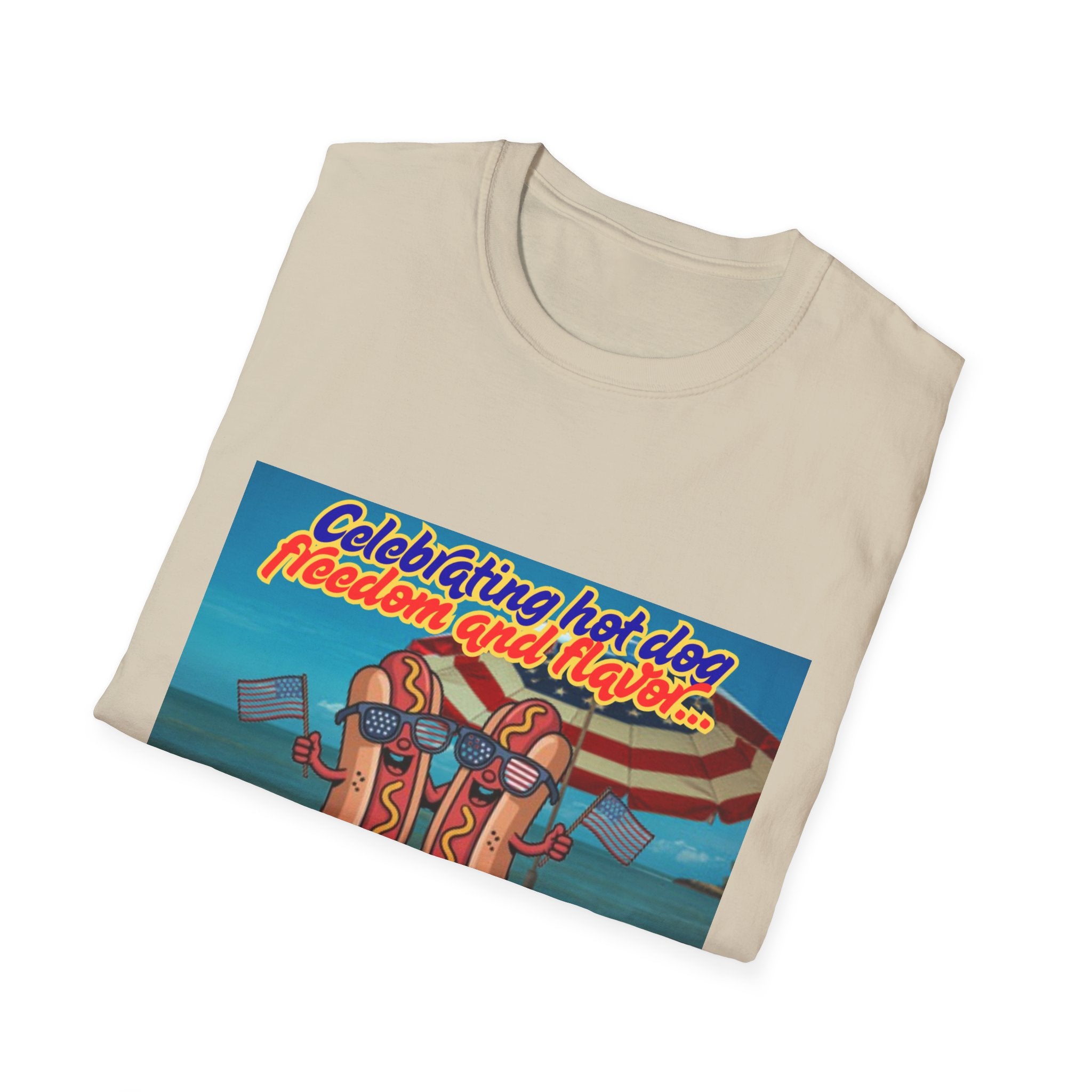 Celebrating Hot Dog Freedom And Flavor Summer Style! Unisex Softstyle T-Shirt