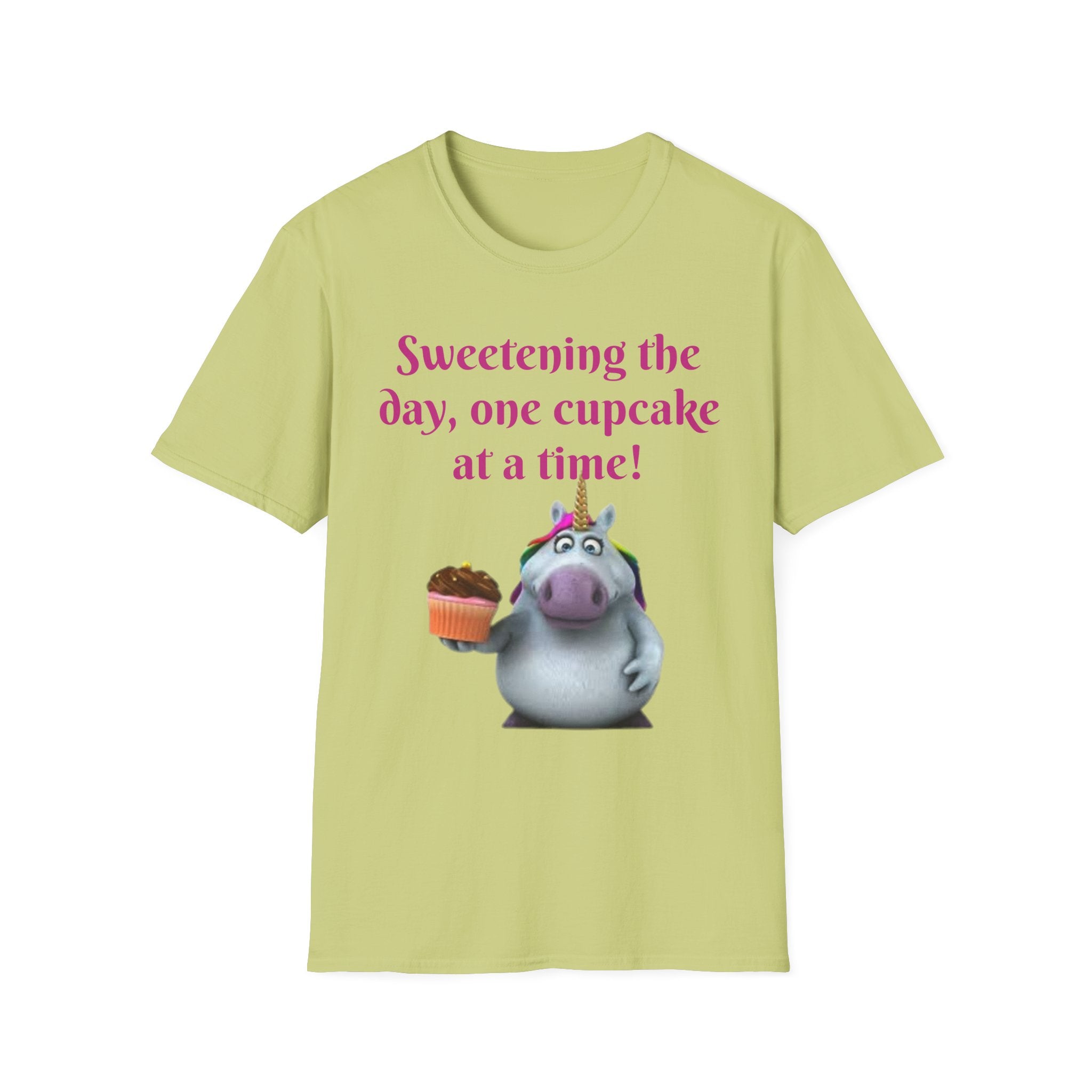 Sweetening The Day, One Cupcake At A Time! Unicorn Unisex Softstyle T-Shirt