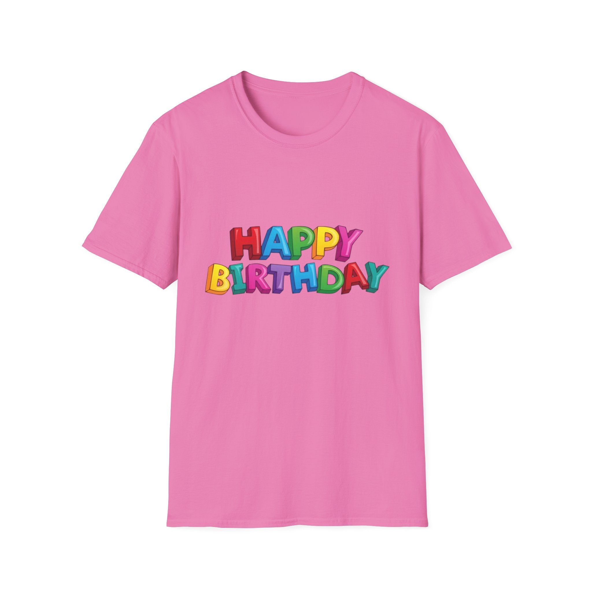 Happy Birthday Unisex Softstyle T-Shirt-Personalize It!
