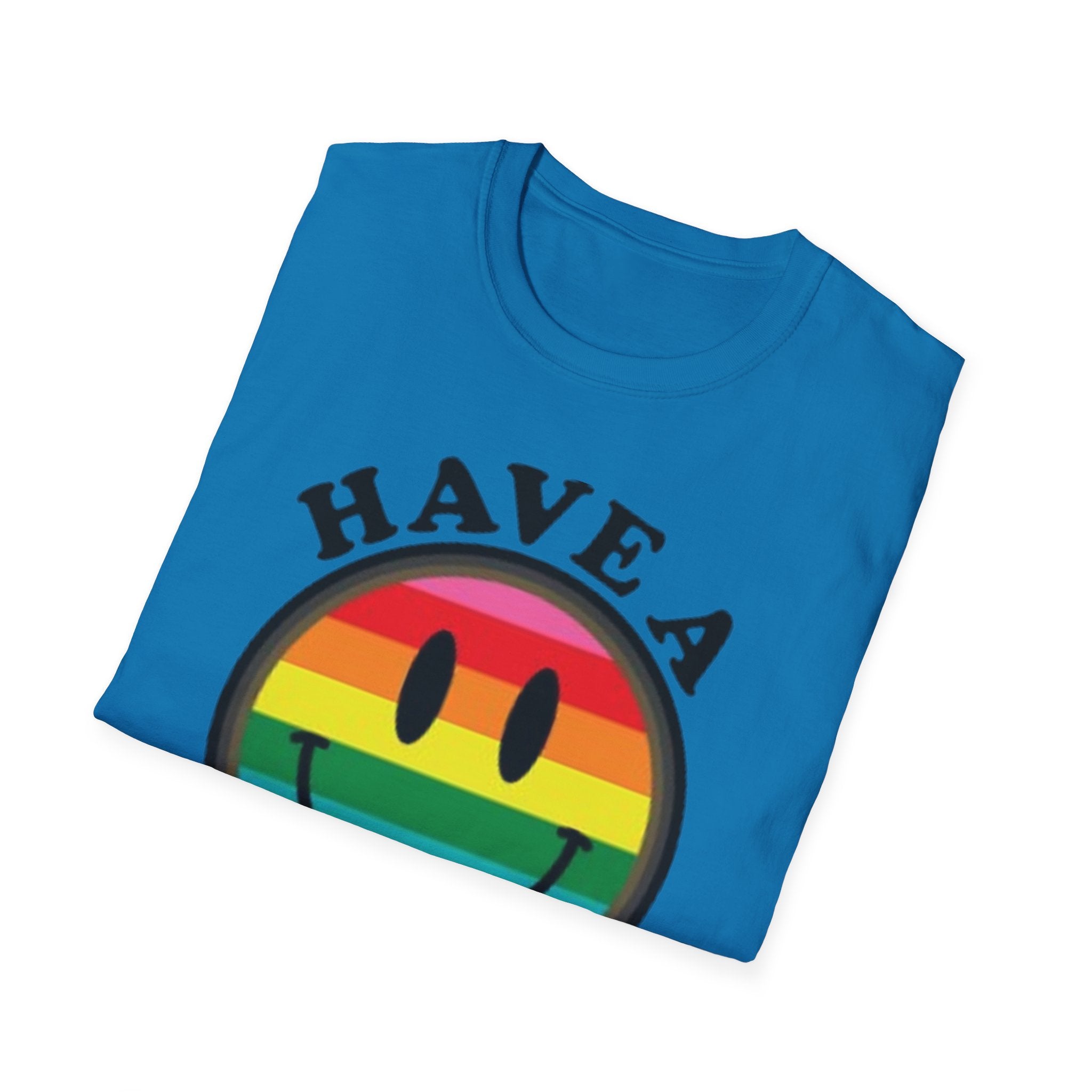 Have A Gay Day Rainbow Smile Unisex Softstyle T-Shirt