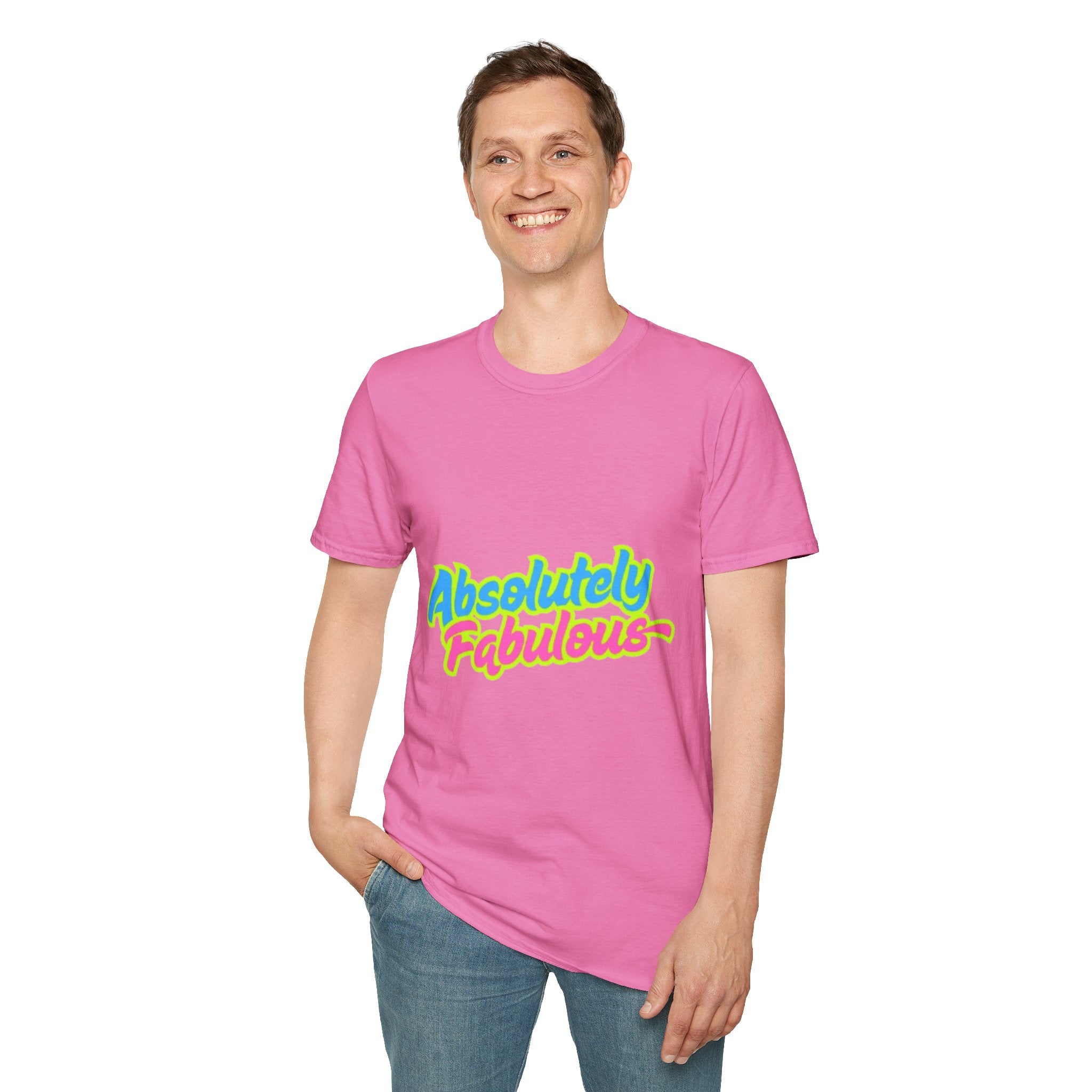Absolutely Fabulous Teal/Pink Unisex Softstyle T-Shirt