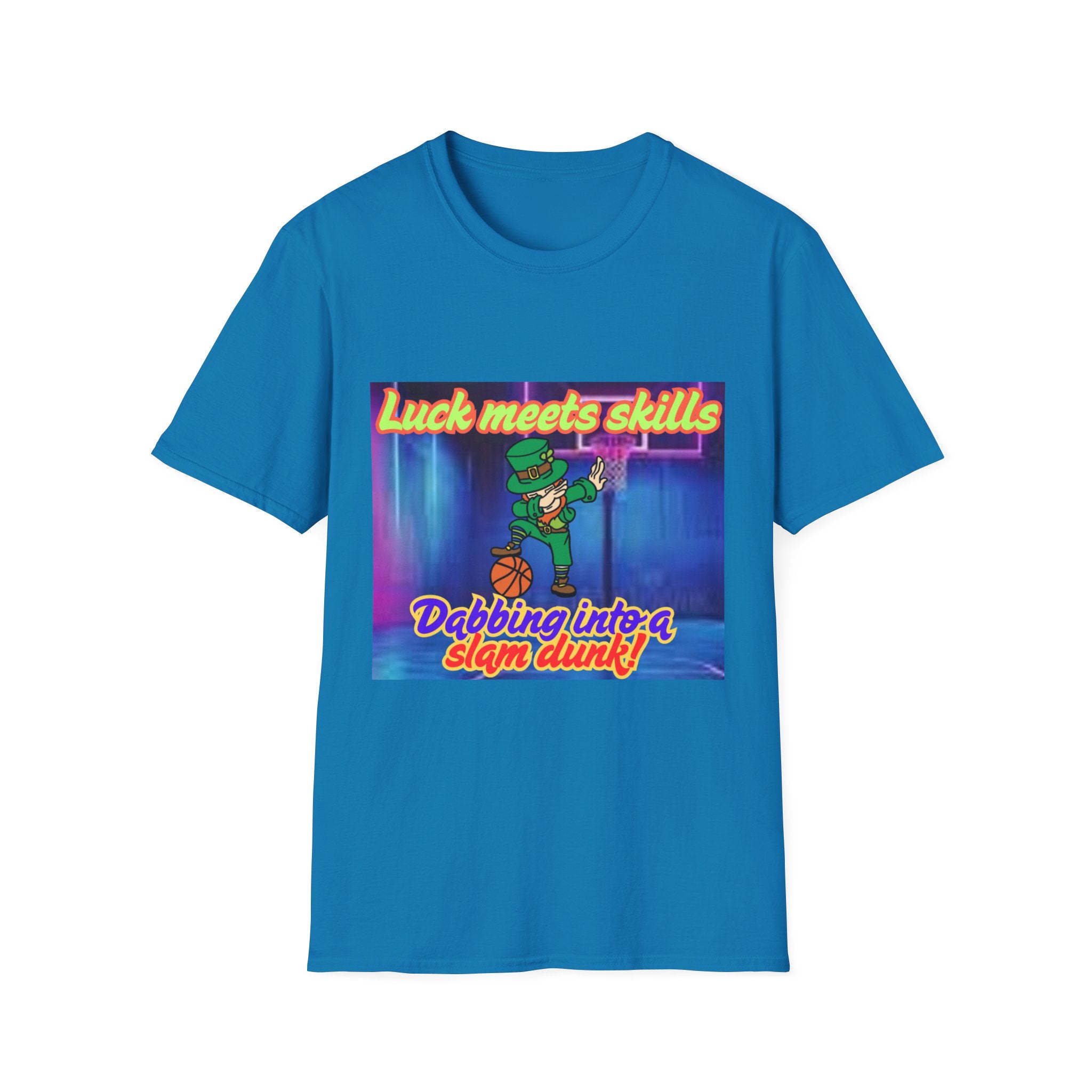 Luck Meets Skills Dabbing Into A Slam Dunk! Unisex Softstyle T-Shirt