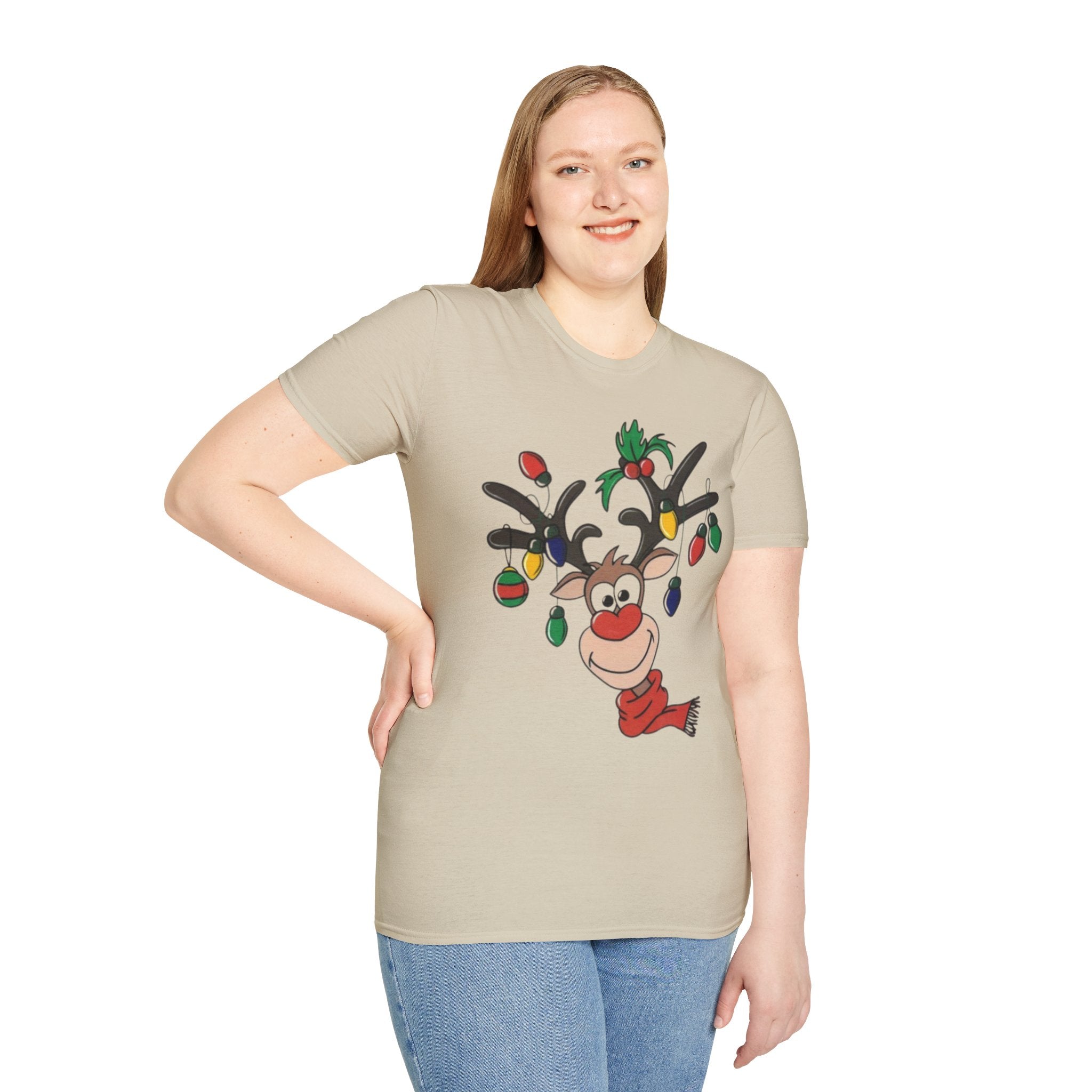 Festive Reindeer Unisex Softstyle T-Shirt