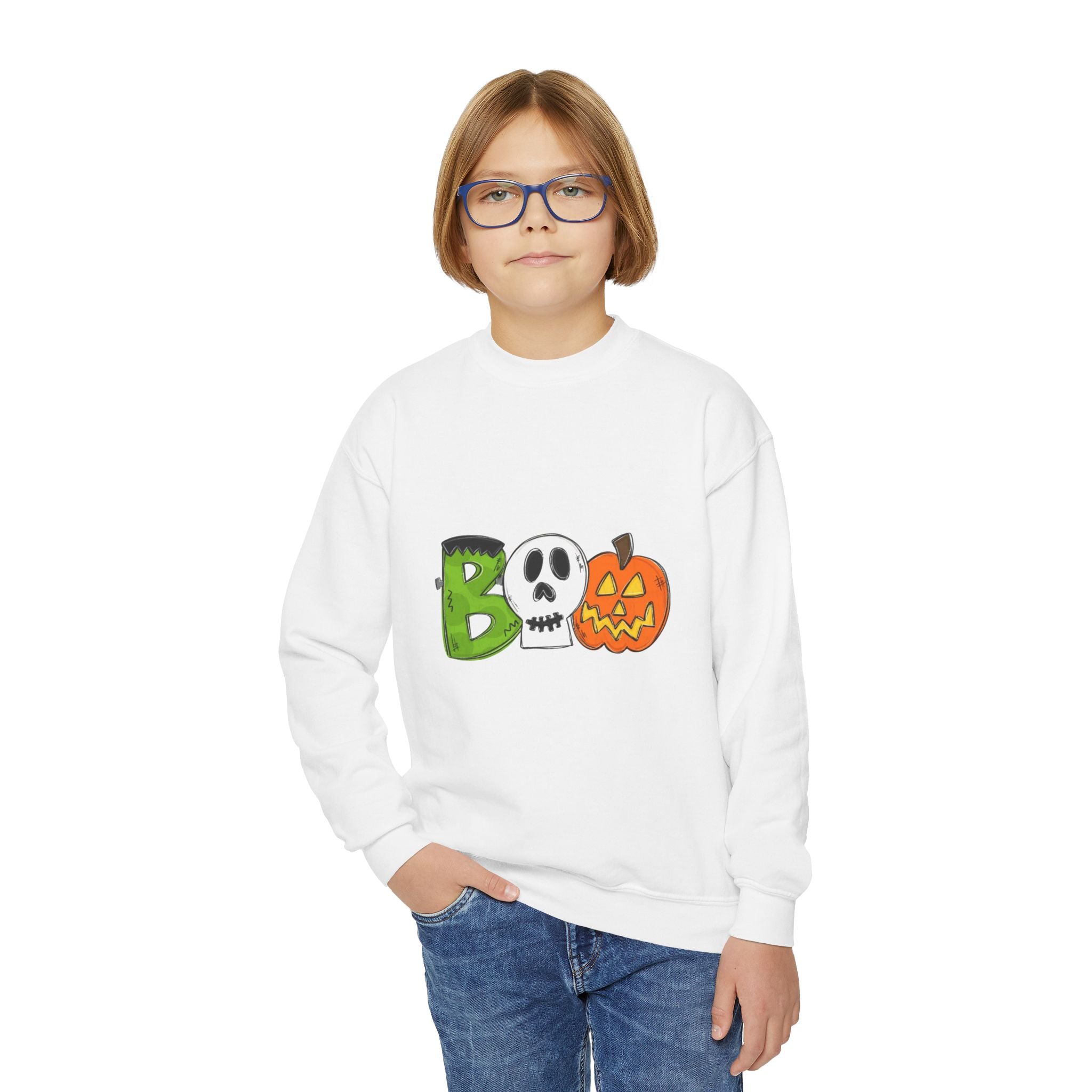 Halloween BOO Youth Crewneck Sweatshirt