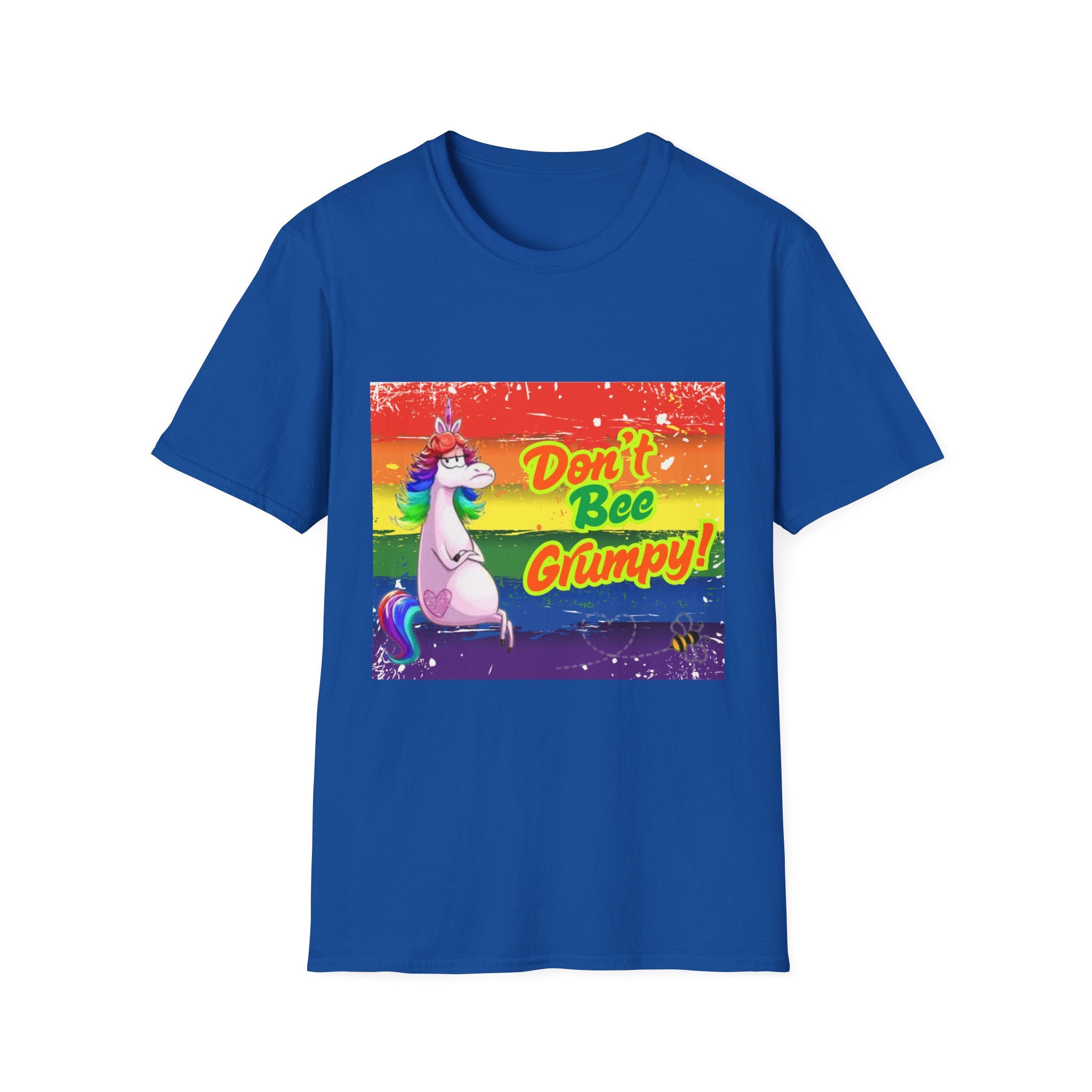 Don't Bee Grumpy Rainbow Unisex Softstyle T-Shirt