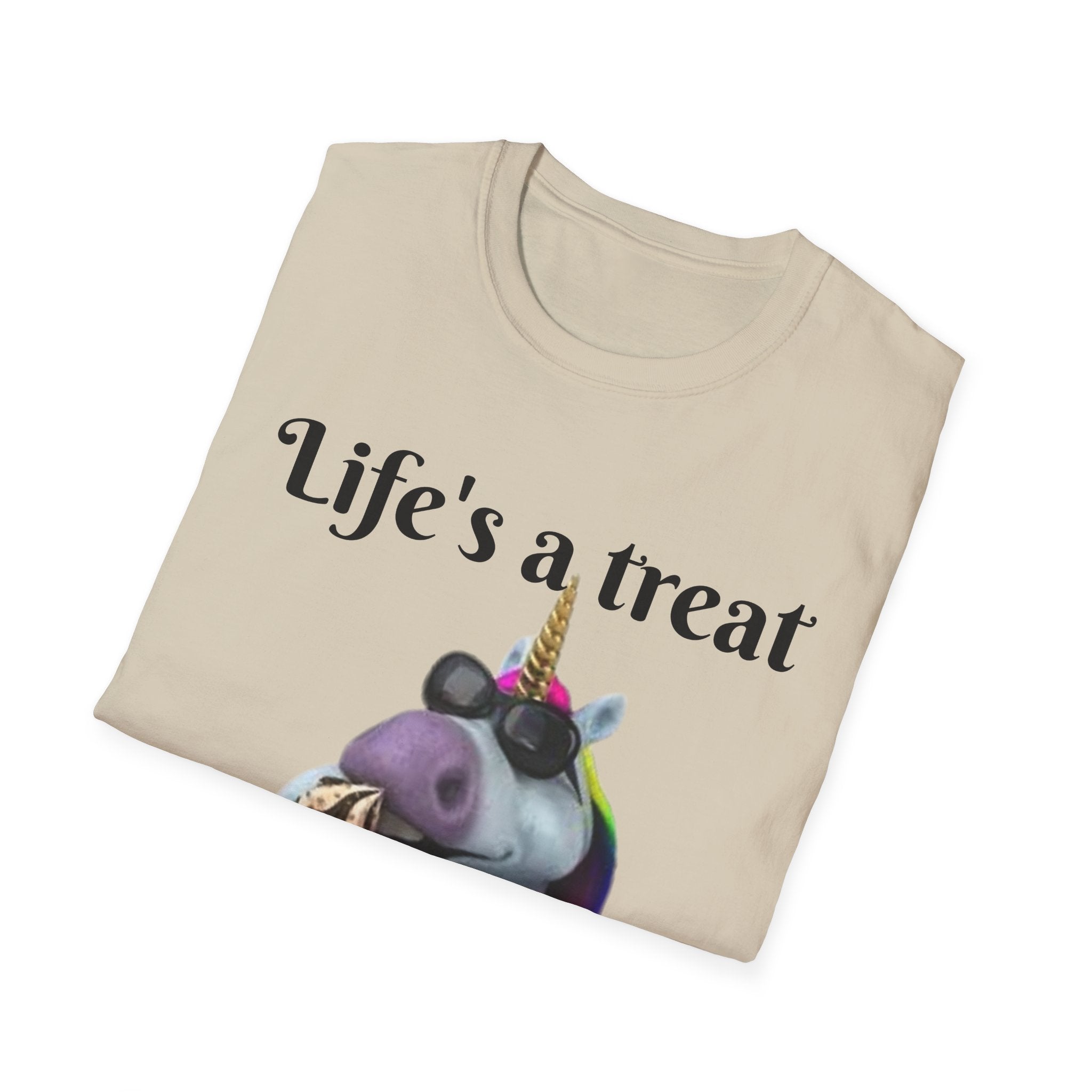 Life's A Treat Unicorn Unisex Softstyle T-Shirt