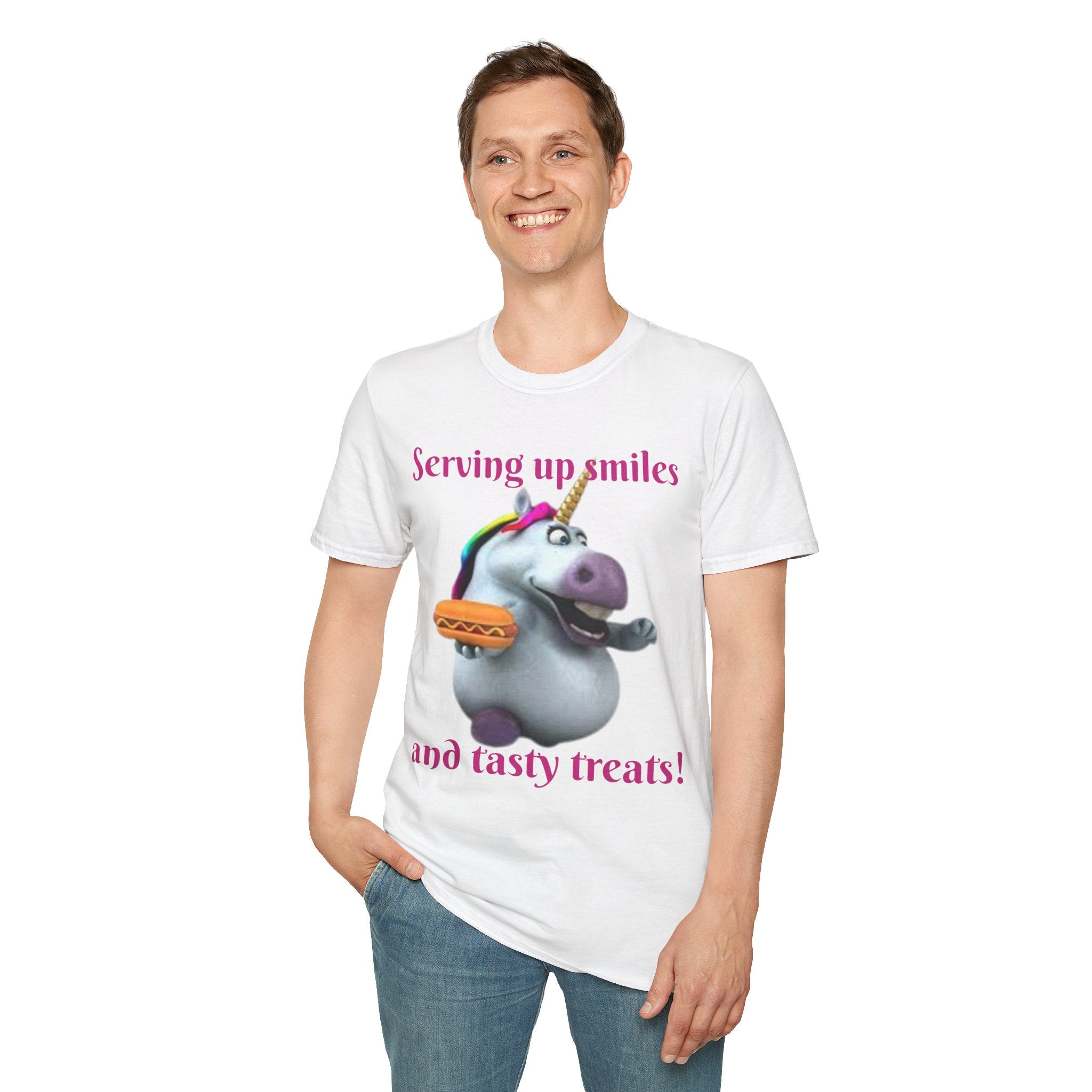 Serving Up Smiles And Tasty Treats Unicorn Unisex Softstyle T-Shirt