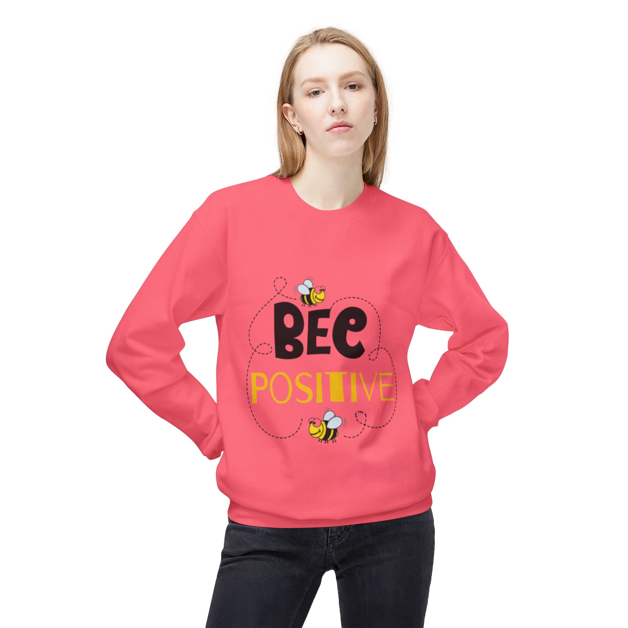 Bee Positive Midweight Softstyle Crewneck Sweatshirt