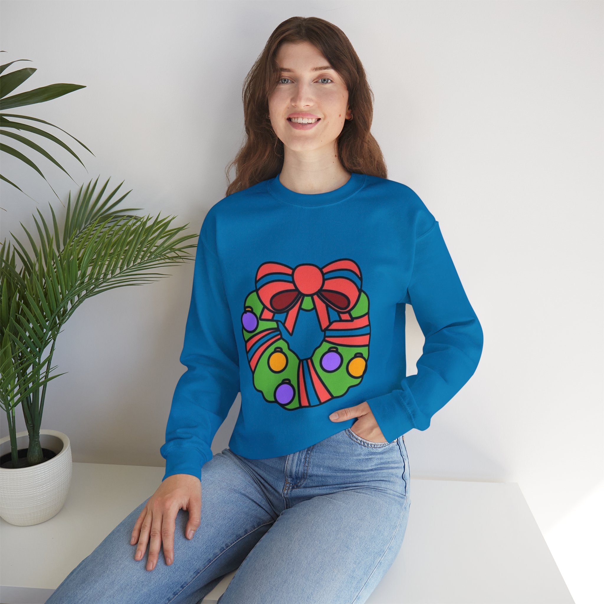 Holiday Wreath Unisex Heavy Blend™ Crewneck Sweatshirt